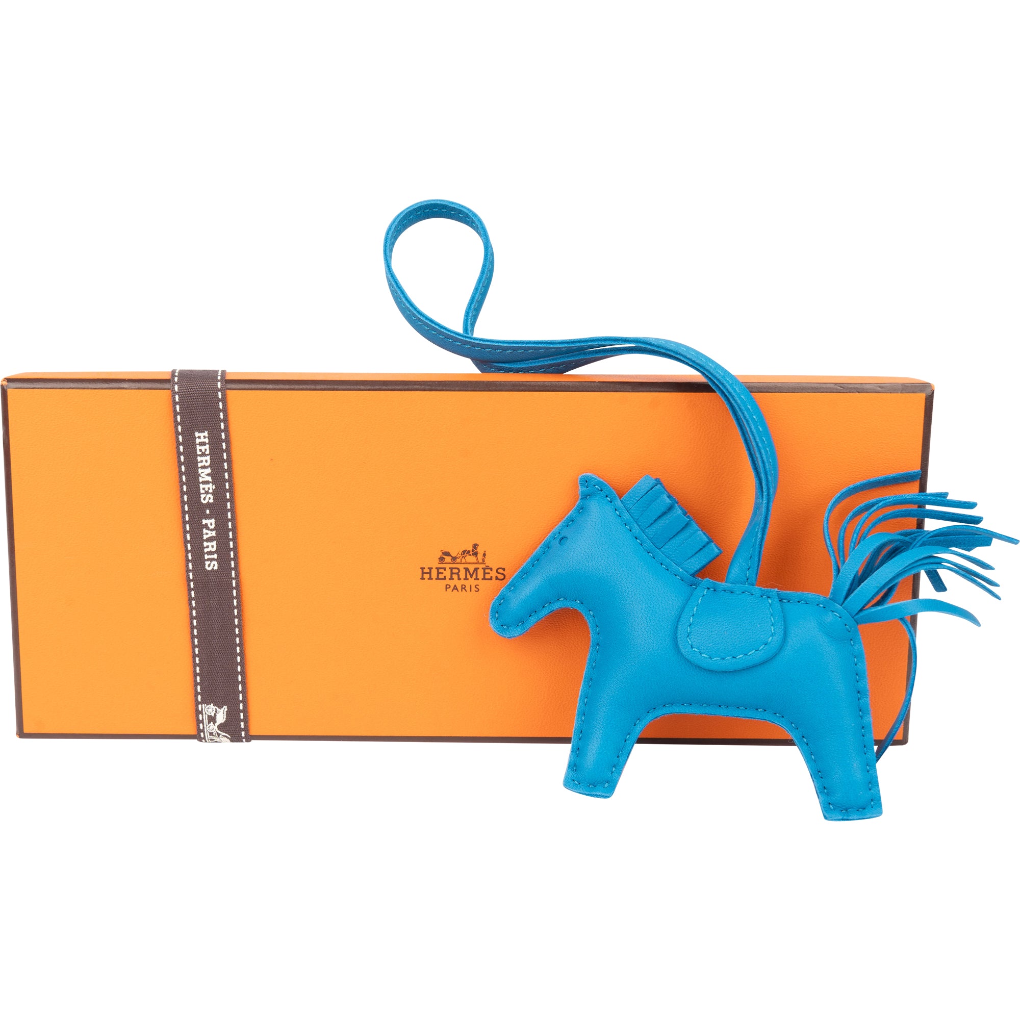 Hermès Blue Leather Rodeo Pendant