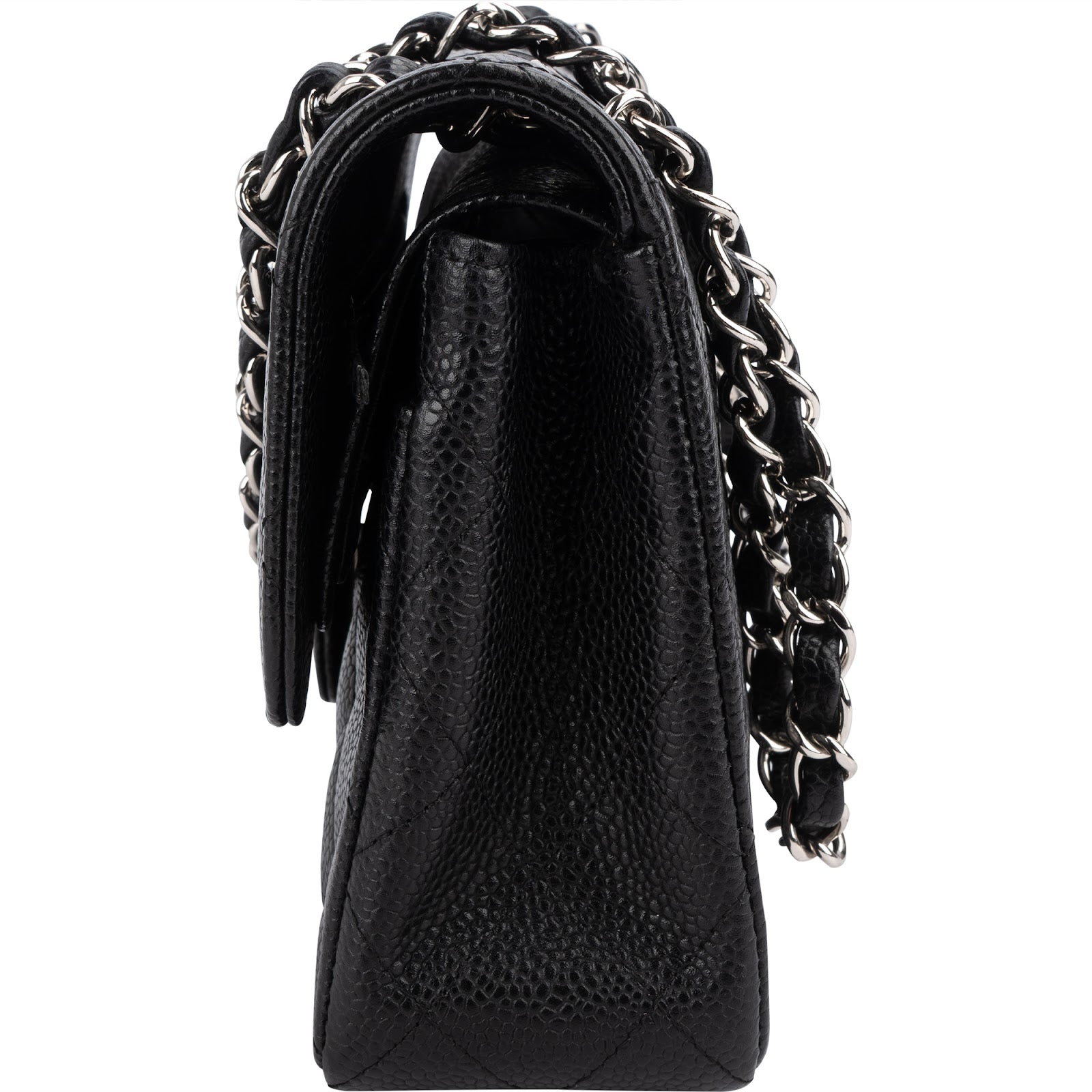 Chanel Quilted Caviar Leather Small Double Flap Shoulder Bag