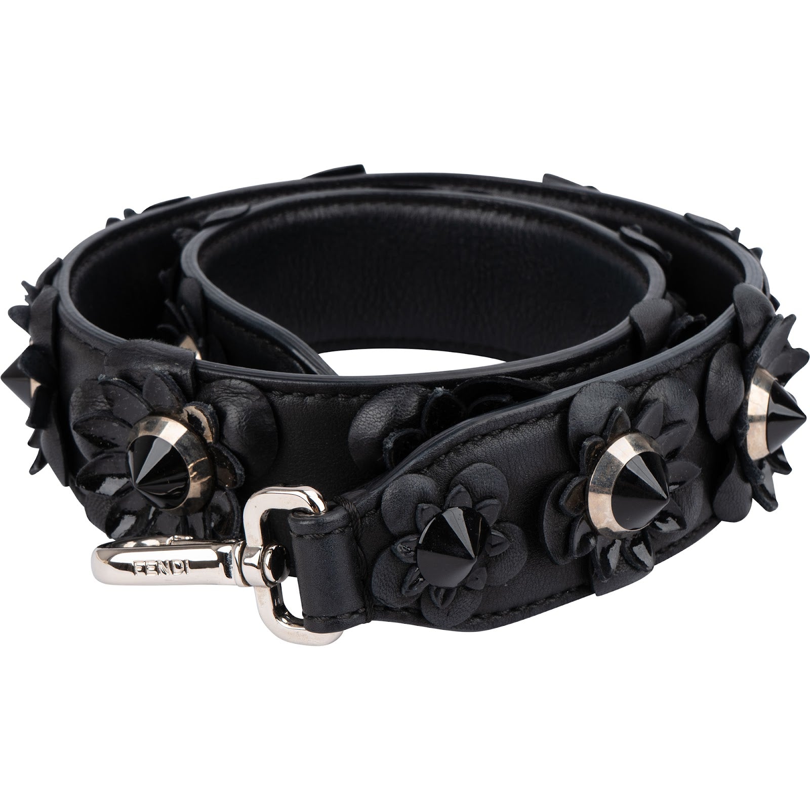 Fendi Leather Flowerland Studded You Bag Strap