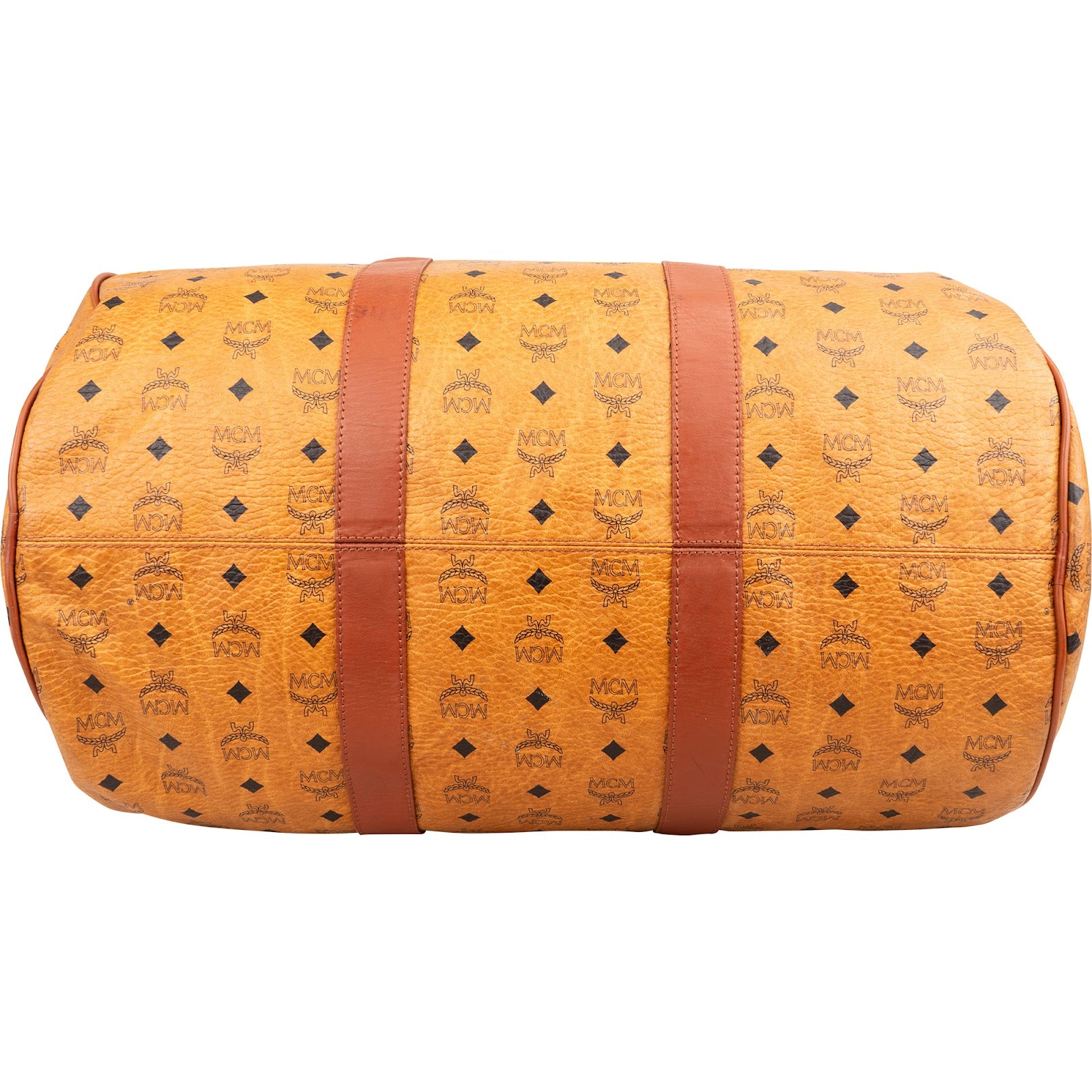 MCM Monogram Visetos Boston Travel Bag 50