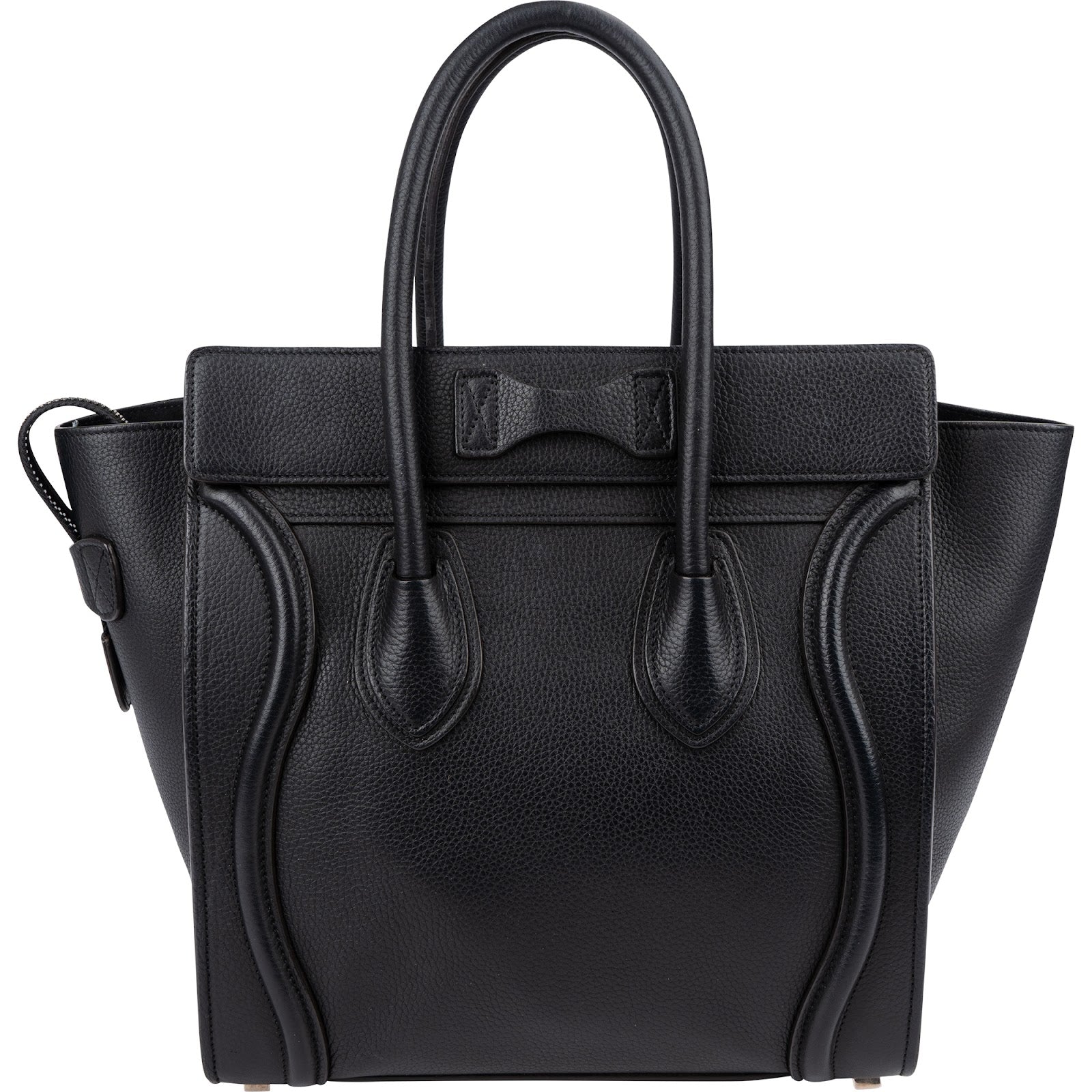 Sac à main de voyage Céline en cuir grainé noir
