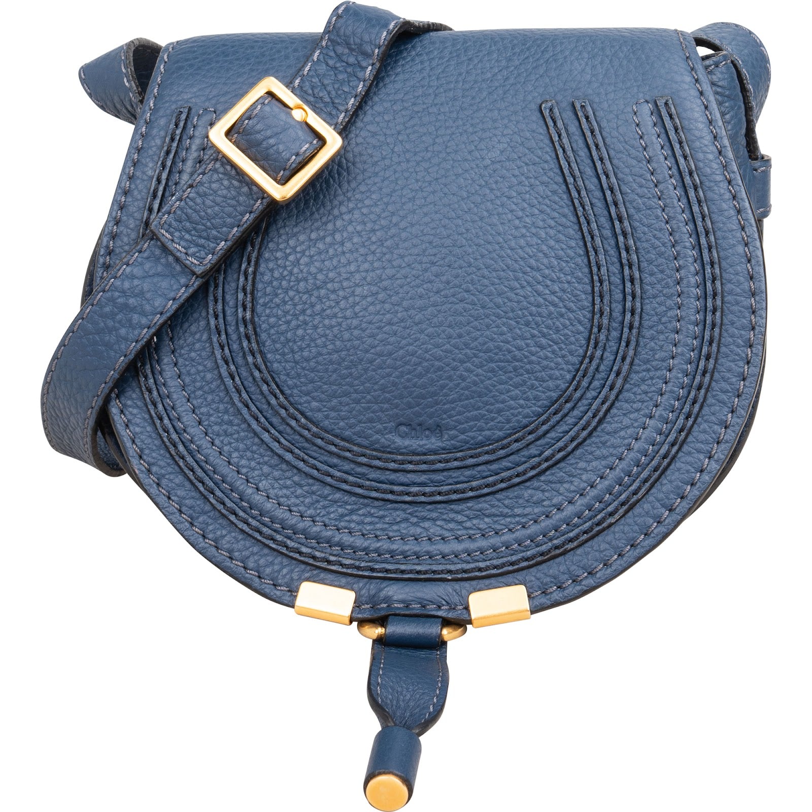 Chloé Grained Calfskin Marcie Small Saddle Crossbody Bag