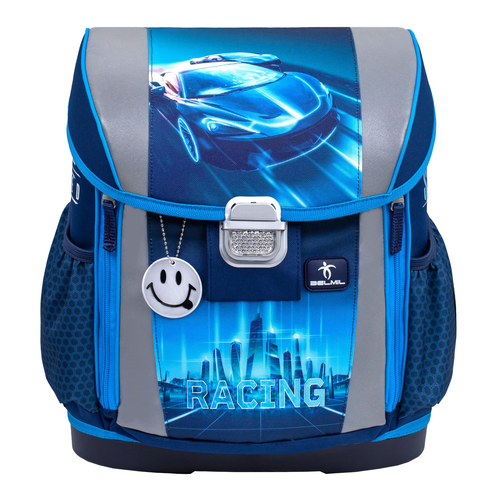 Zaino Scuola Step By Step Basis 4 Pezzi - Blue Lines: Set Completo Per Primaria Con Astucci E Sacca Sport