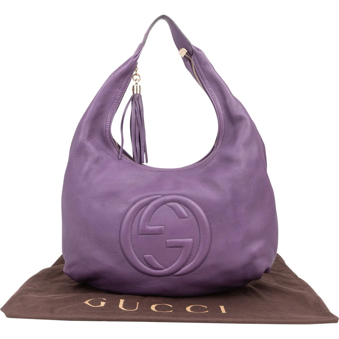 Gucci Pebbled Leather GG Large Soho Hobo Shoulder Bag