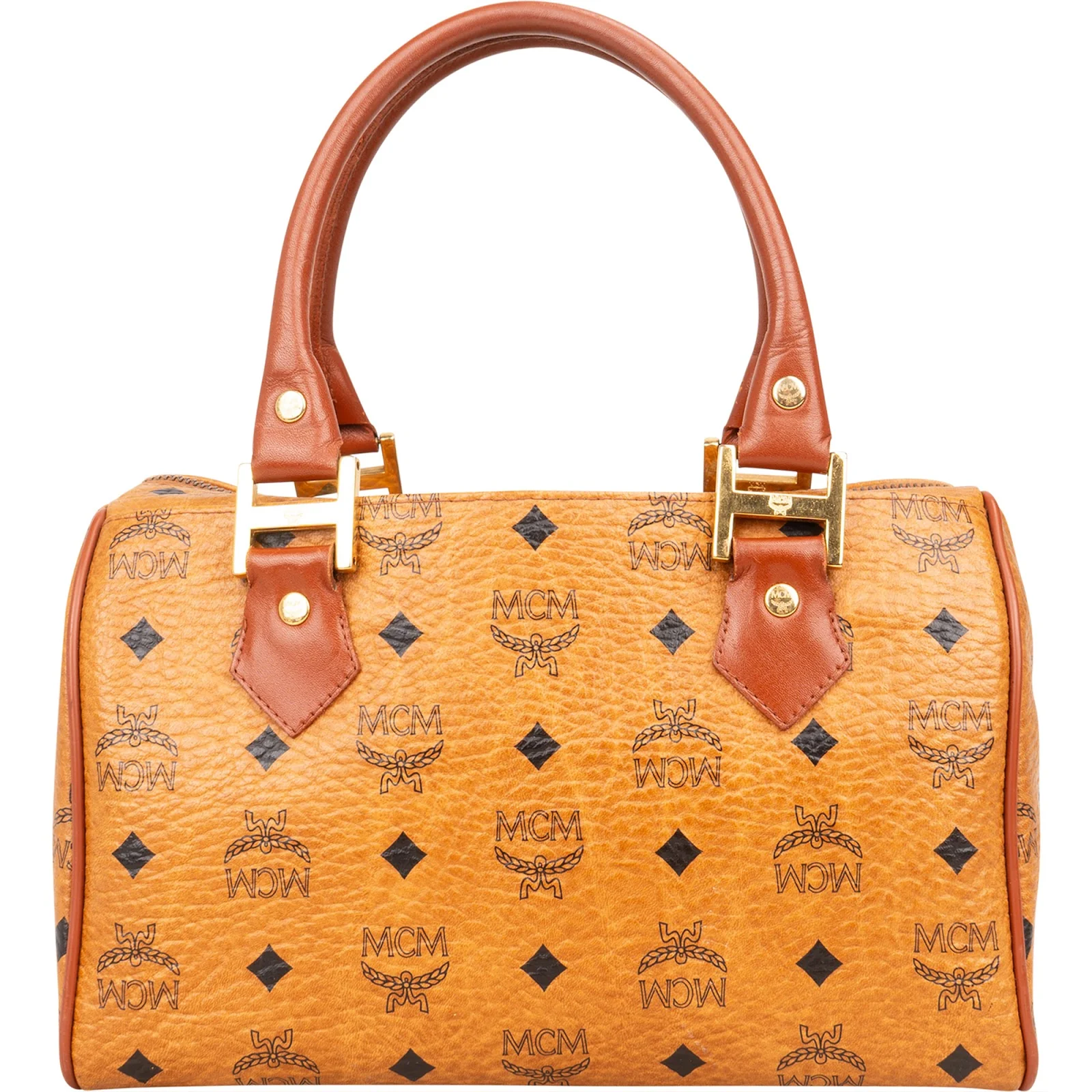 MCM Monogram Visetos Boston Bag