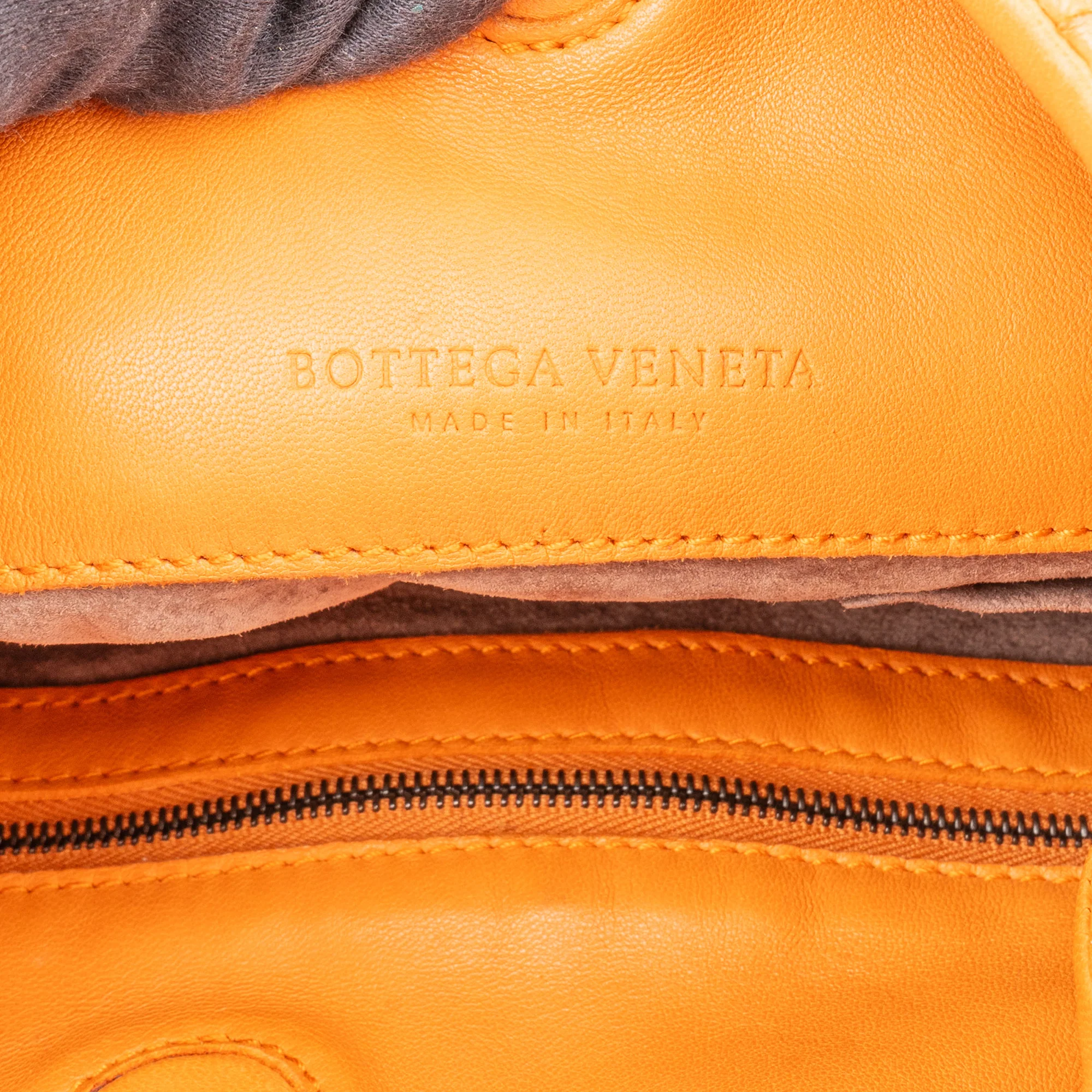 Bottega Veneta Orange Leather Intrecciato Handbag
