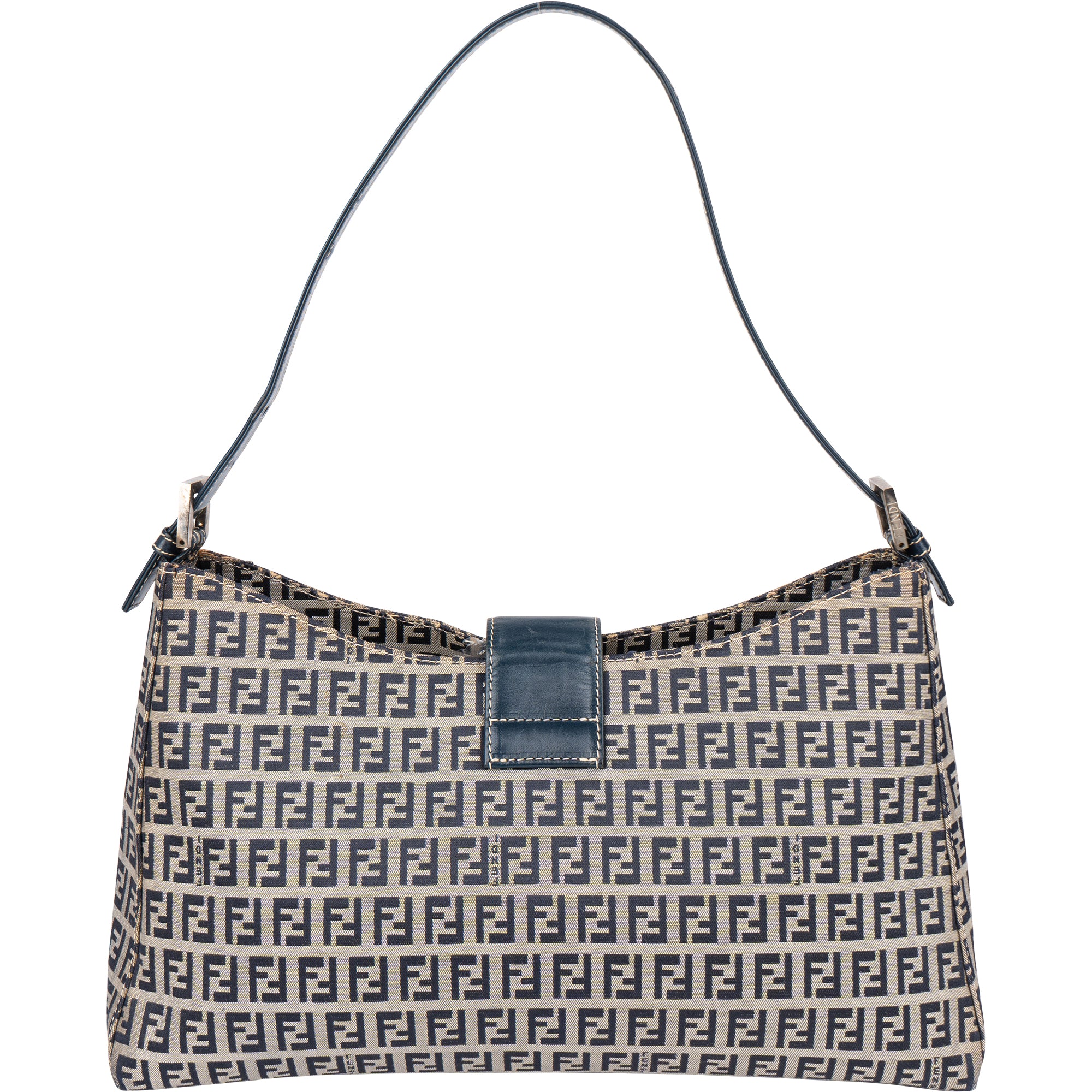 Fendi FF Monogram Baguette Buckle Shoulder Bag