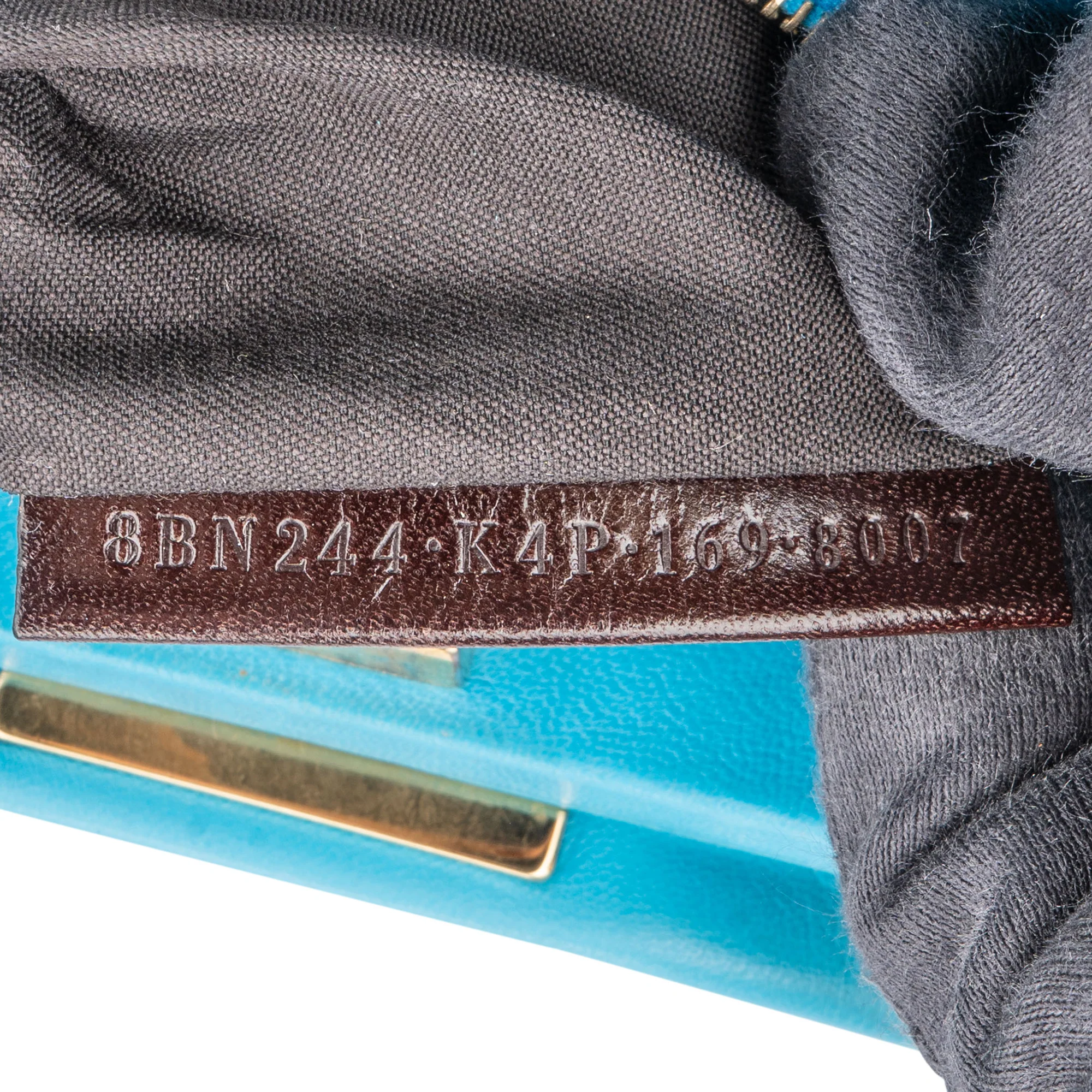 Fendi Blue Leather Peekaboo Handbag