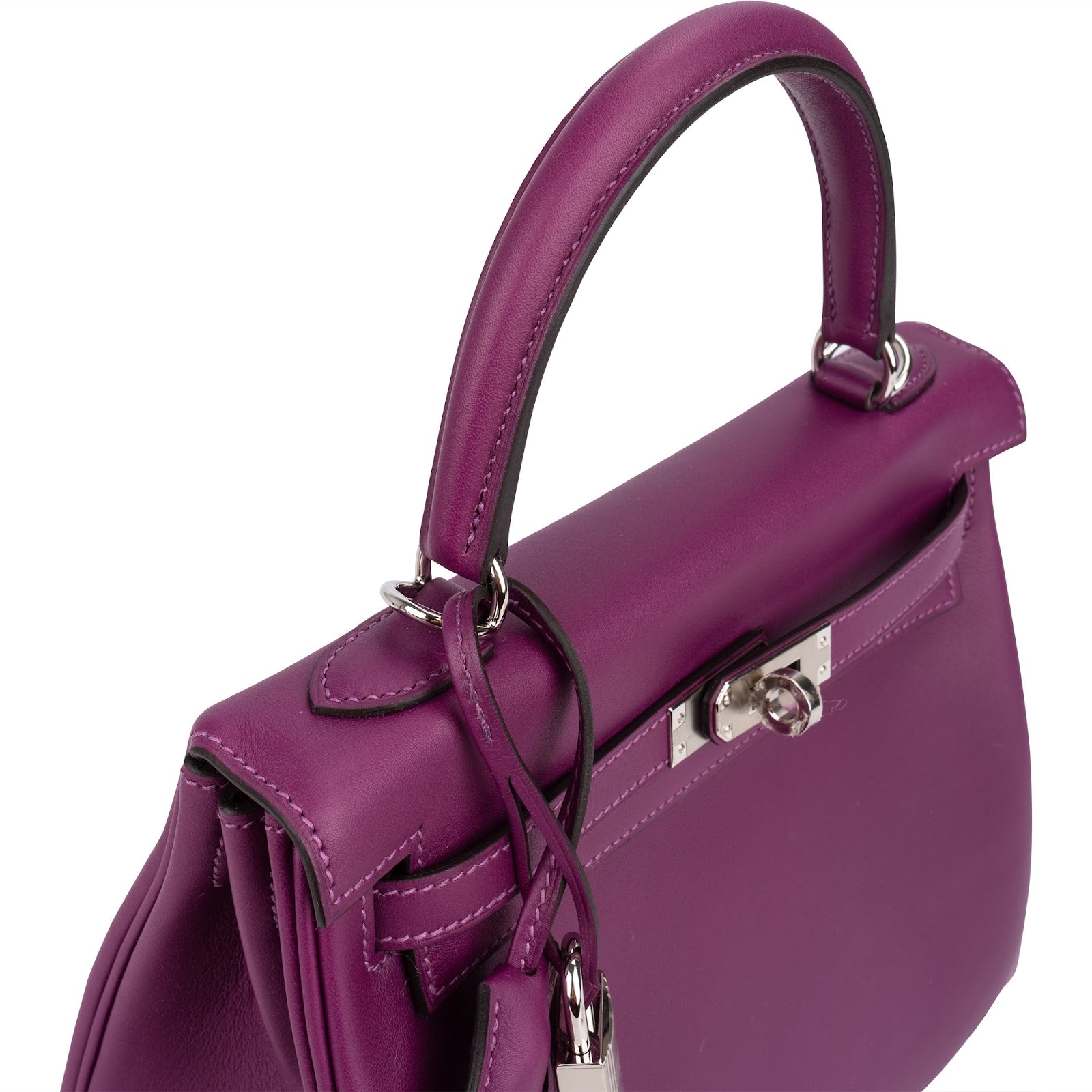 Hermès Swift Anemone Kelly Palladium 25 Sellier Handbag