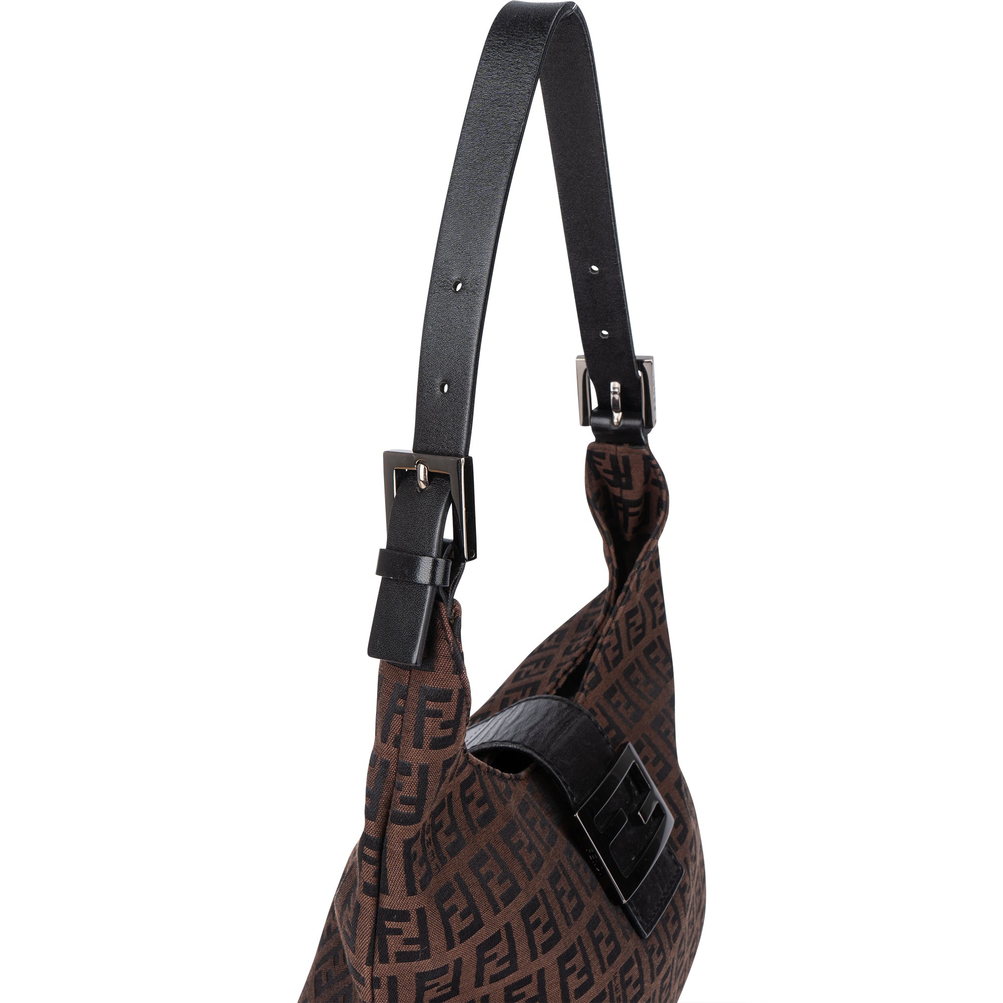 Sac à bandoulière Fendi FF Monogram Baguette à boucle