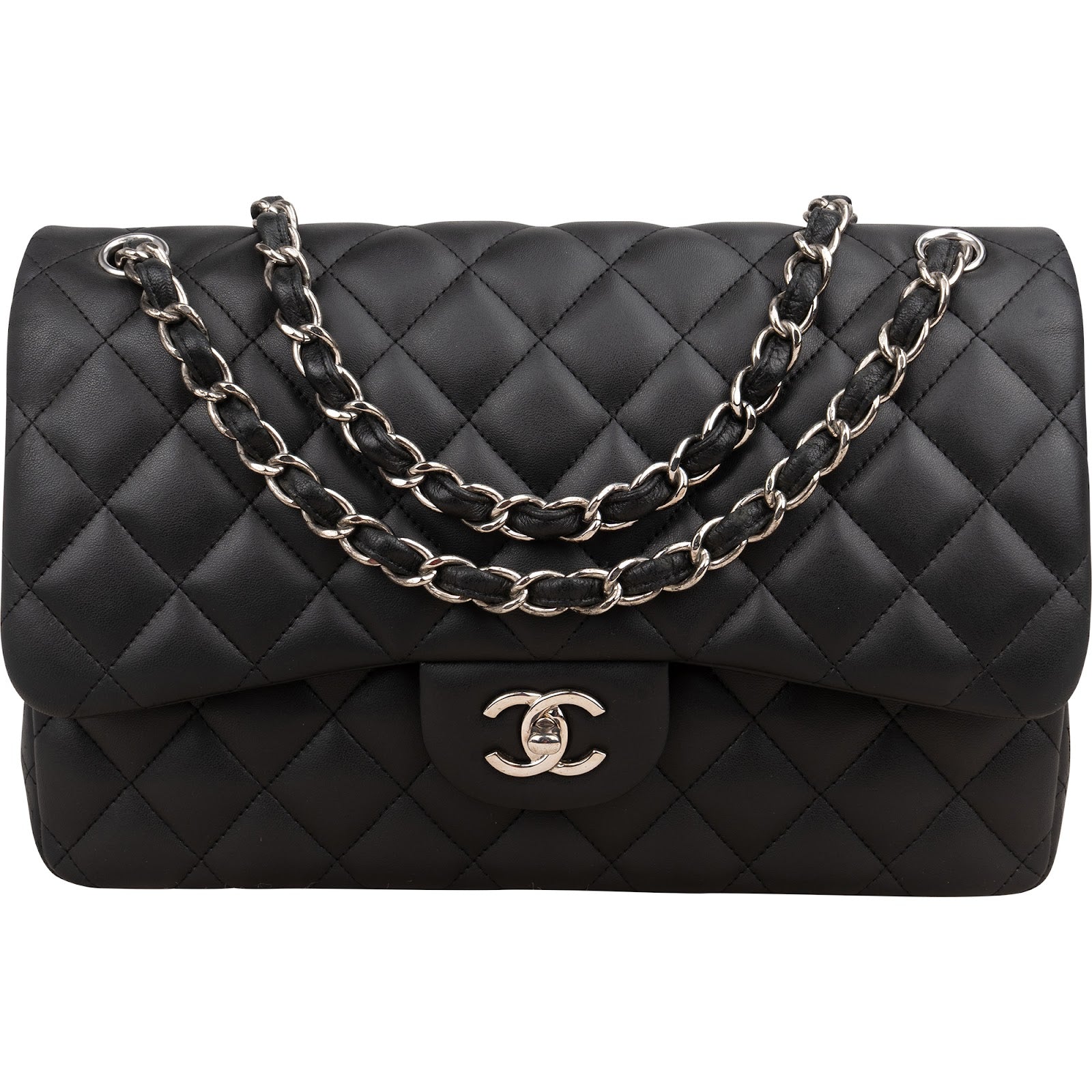 Chanel Quilted Lambskin Jumbo Double Flap Crossbody Bag