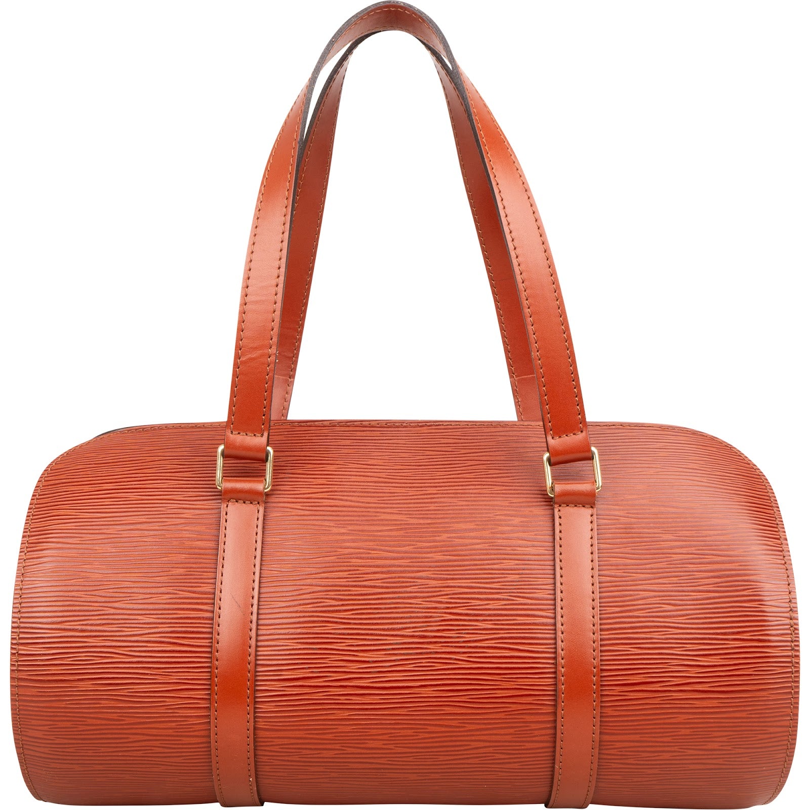 Louis Vuitton Cognac Epi Leather Soufflot Set Handbag