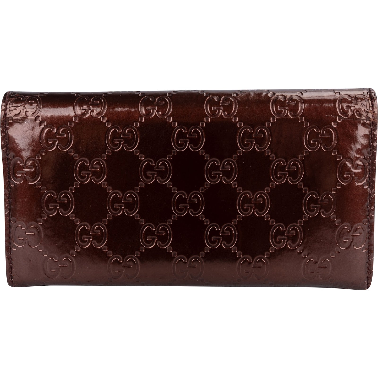 Gucci Patent Leather Guccissima Lovely Heart Continental Wallet