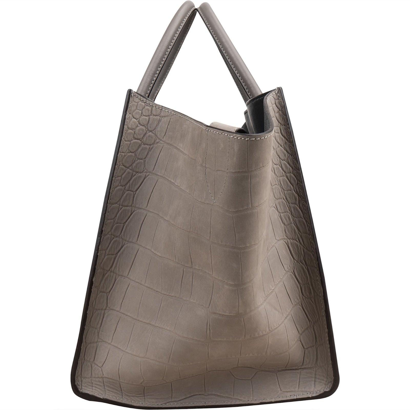 Celine Croc Embossed Leather Phantom Handbag
