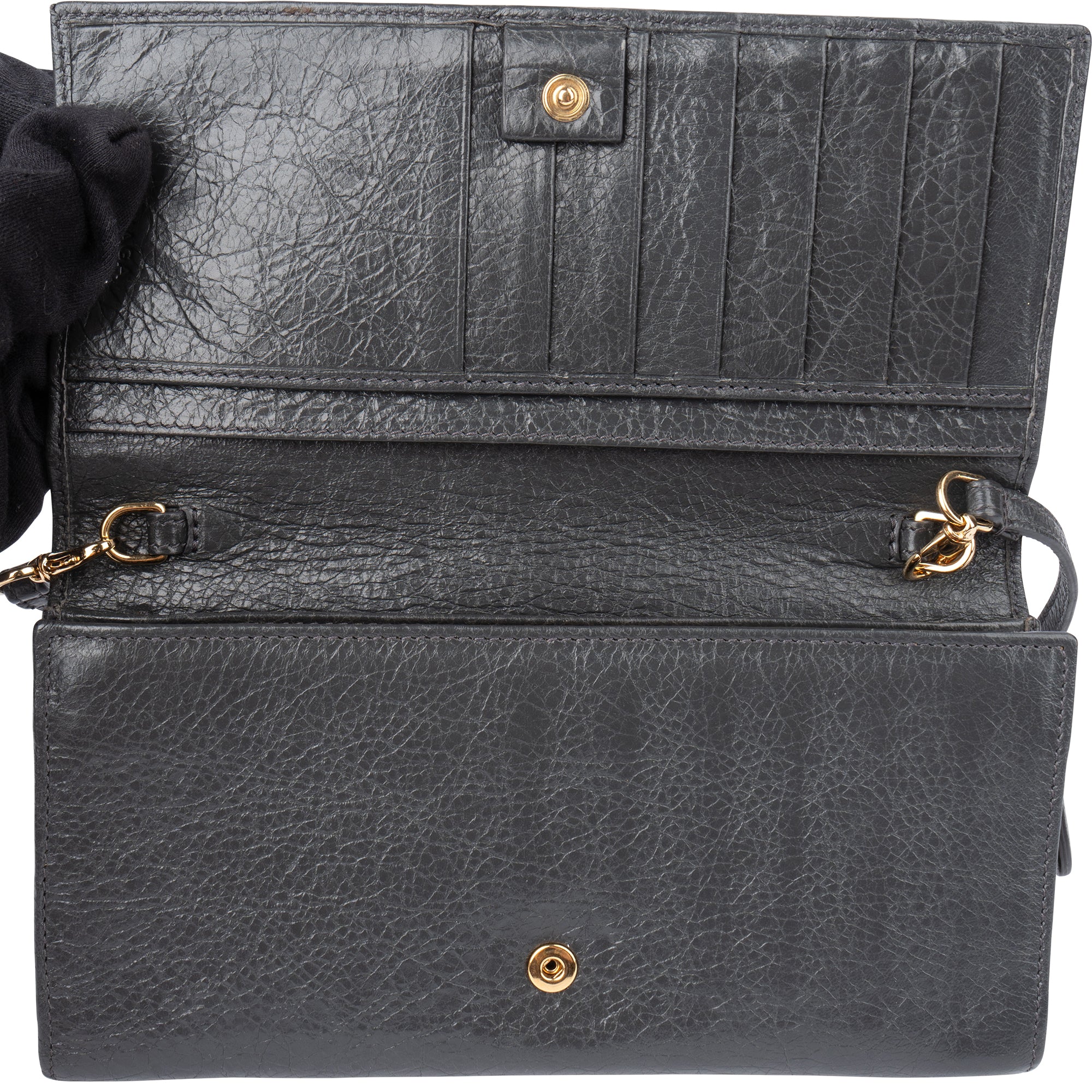 Balenciaga Grey Leather Wallet Handbag