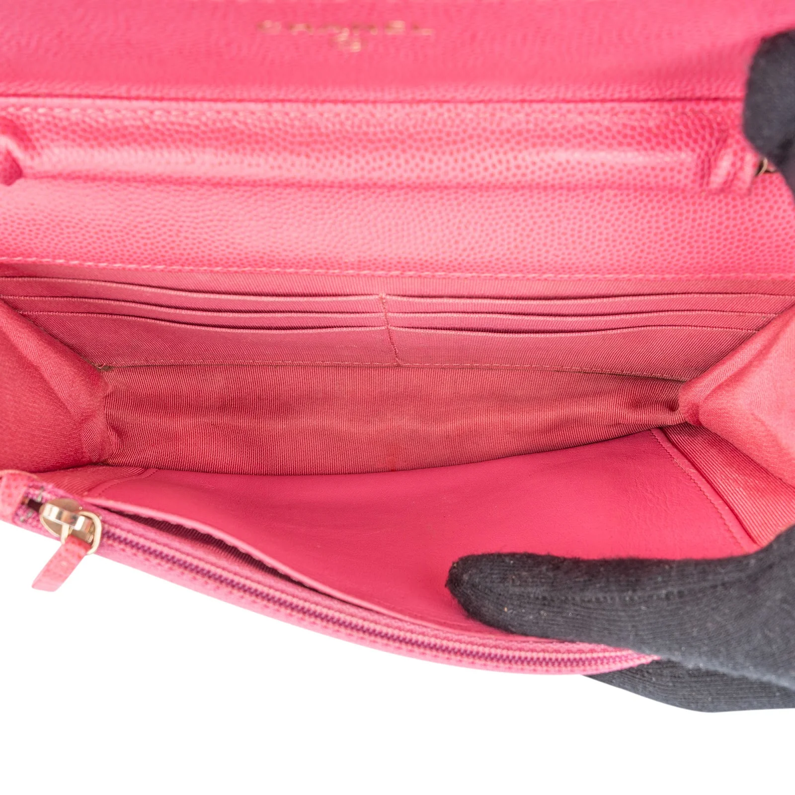 Chanel Quilted Caviar Leather Wallet On Chain Crossbody Bag