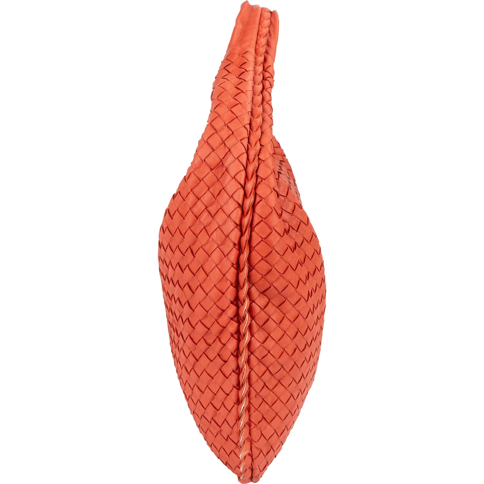 Bottega Red Intrecciato Leather Veneta Belly Hobo Handbag