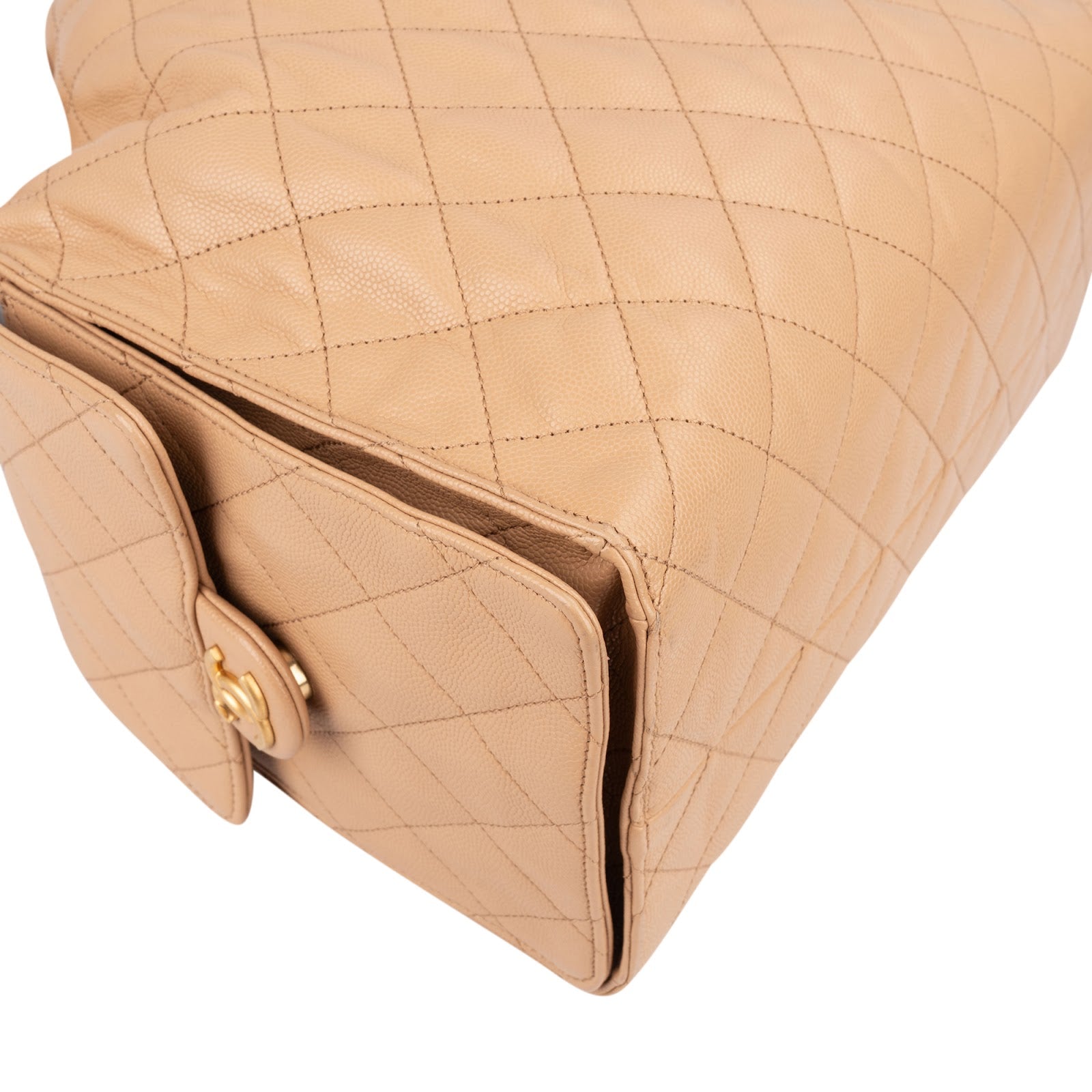 Chanel 25 Medium Quilted Caviar Leather CC Drawstring Shoulder Bag