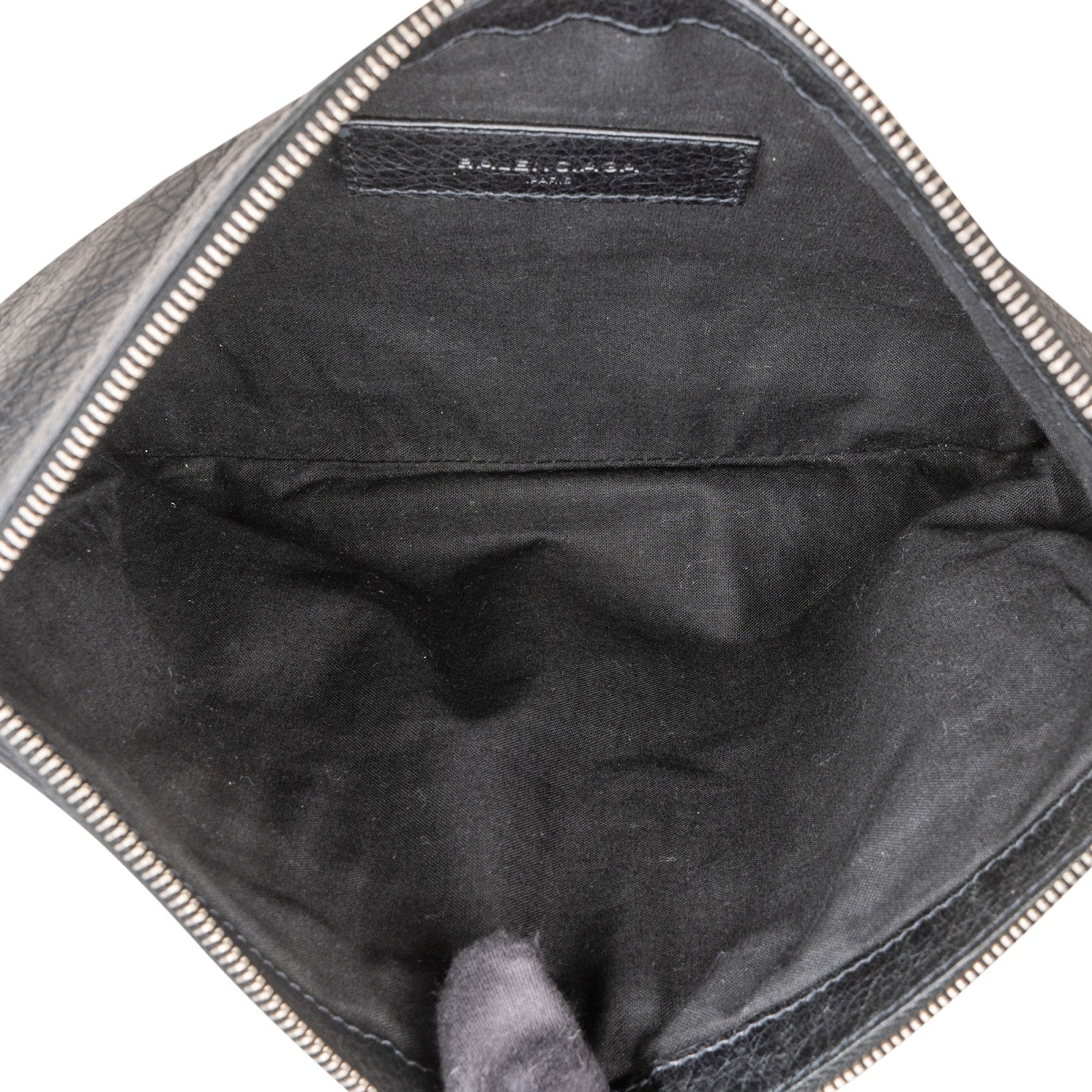 Balenciaga Black Arena Leather City Pochette Clutch