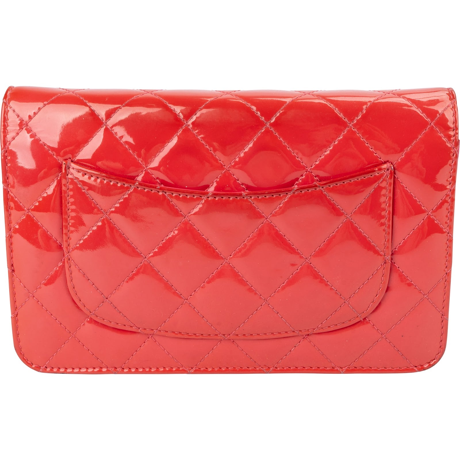 Chanel Quilted Patent Leather Wallet on Chain