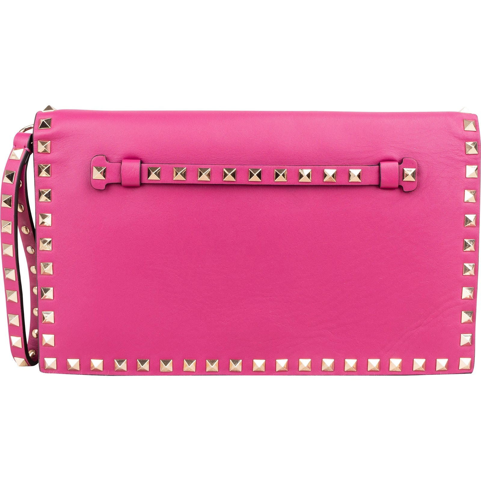 Valentino Garavani roze leren Rockstud-clutch
