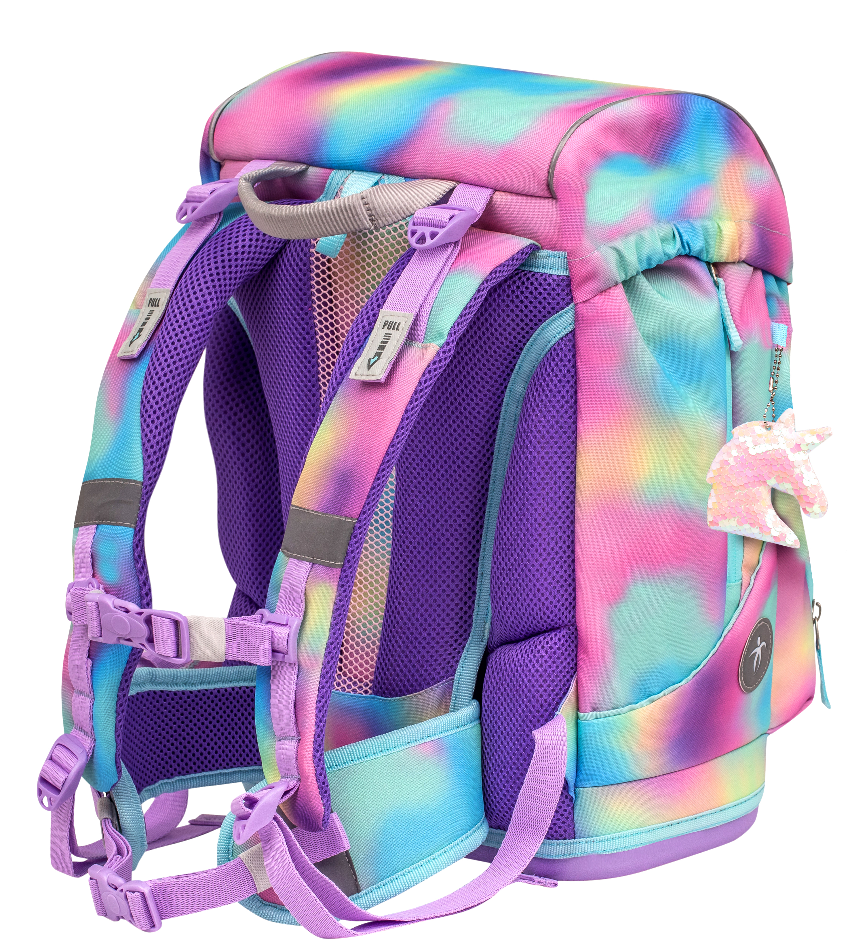 Motion Schulranzen Set 5-teilig mit 6 Patches - Rainbow Color