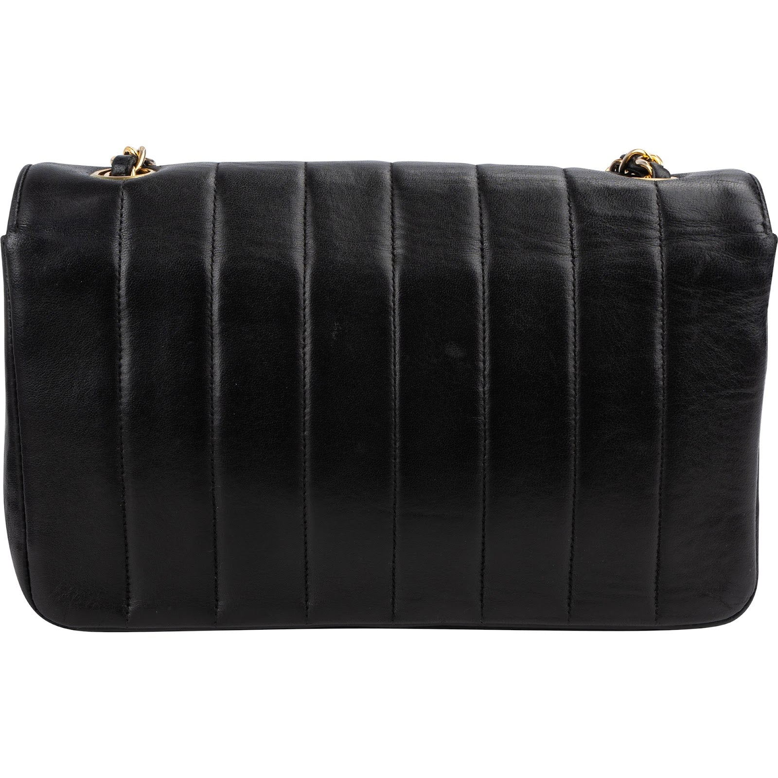Chanel Vertical Quilted Lambskin 24K Gold Single Flap Crossbody Bag