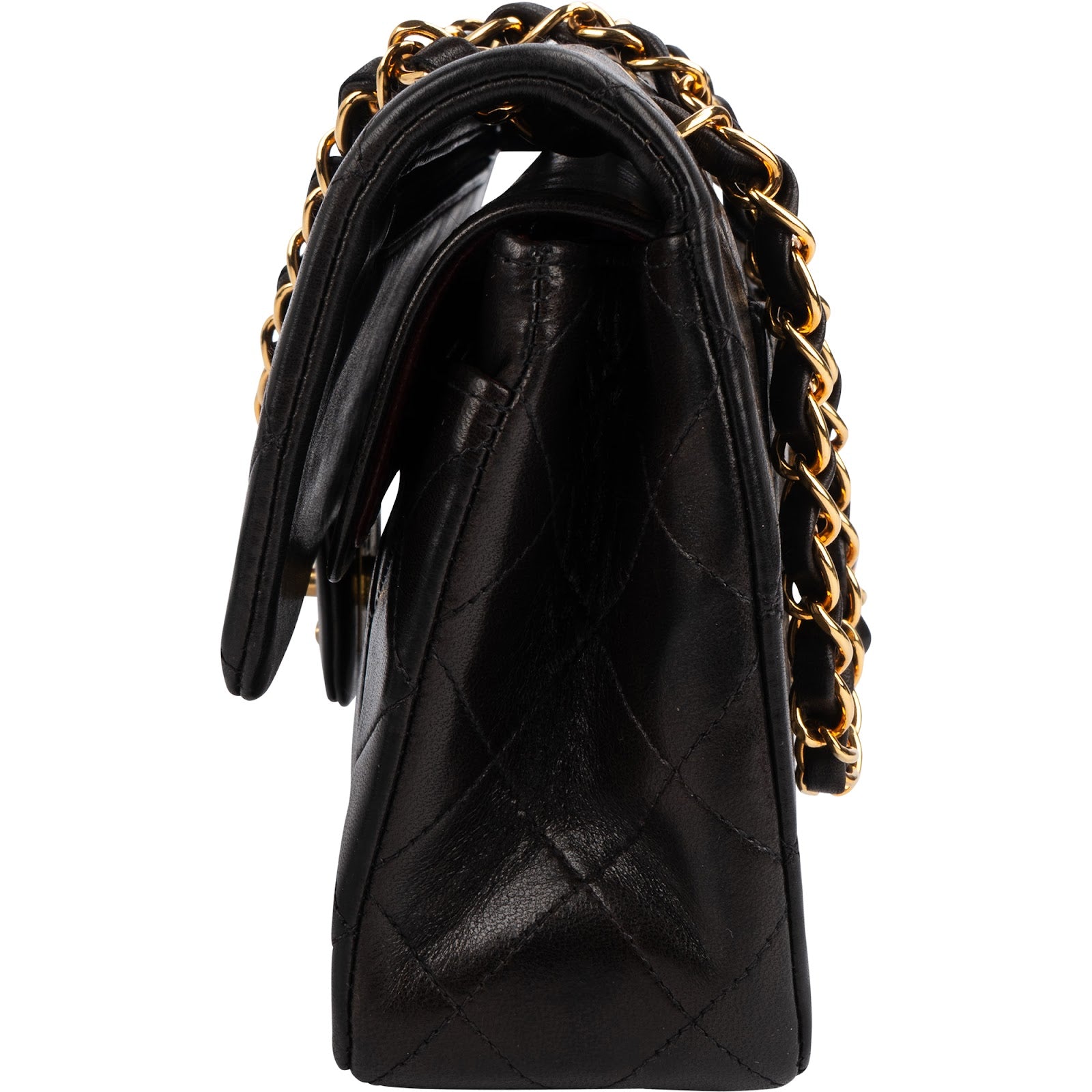Chanel Quilted Lambskin 24K Gold Small Double Flap Shoulder Bag