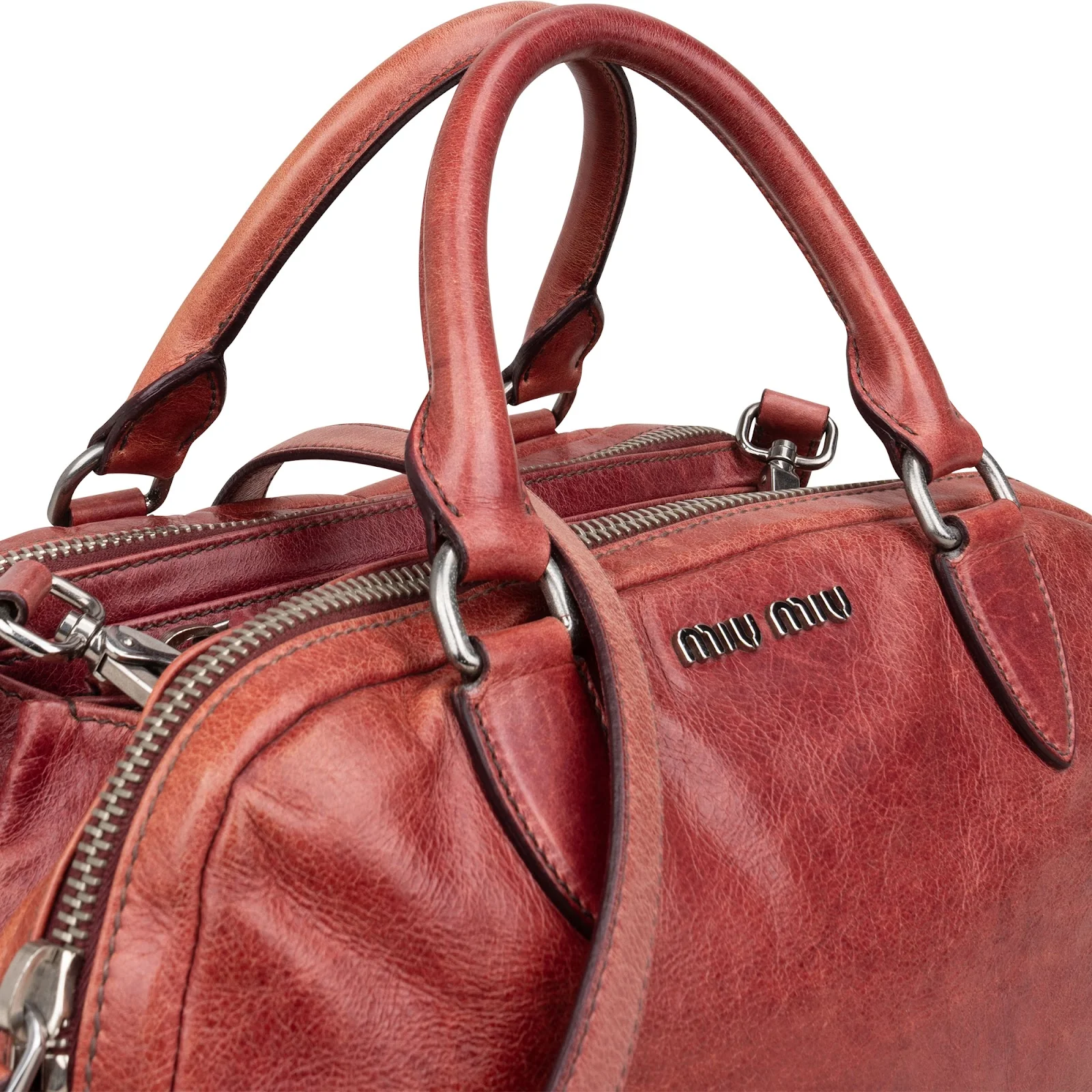 Miu Miu Vitello Lux Bauletto Handbag