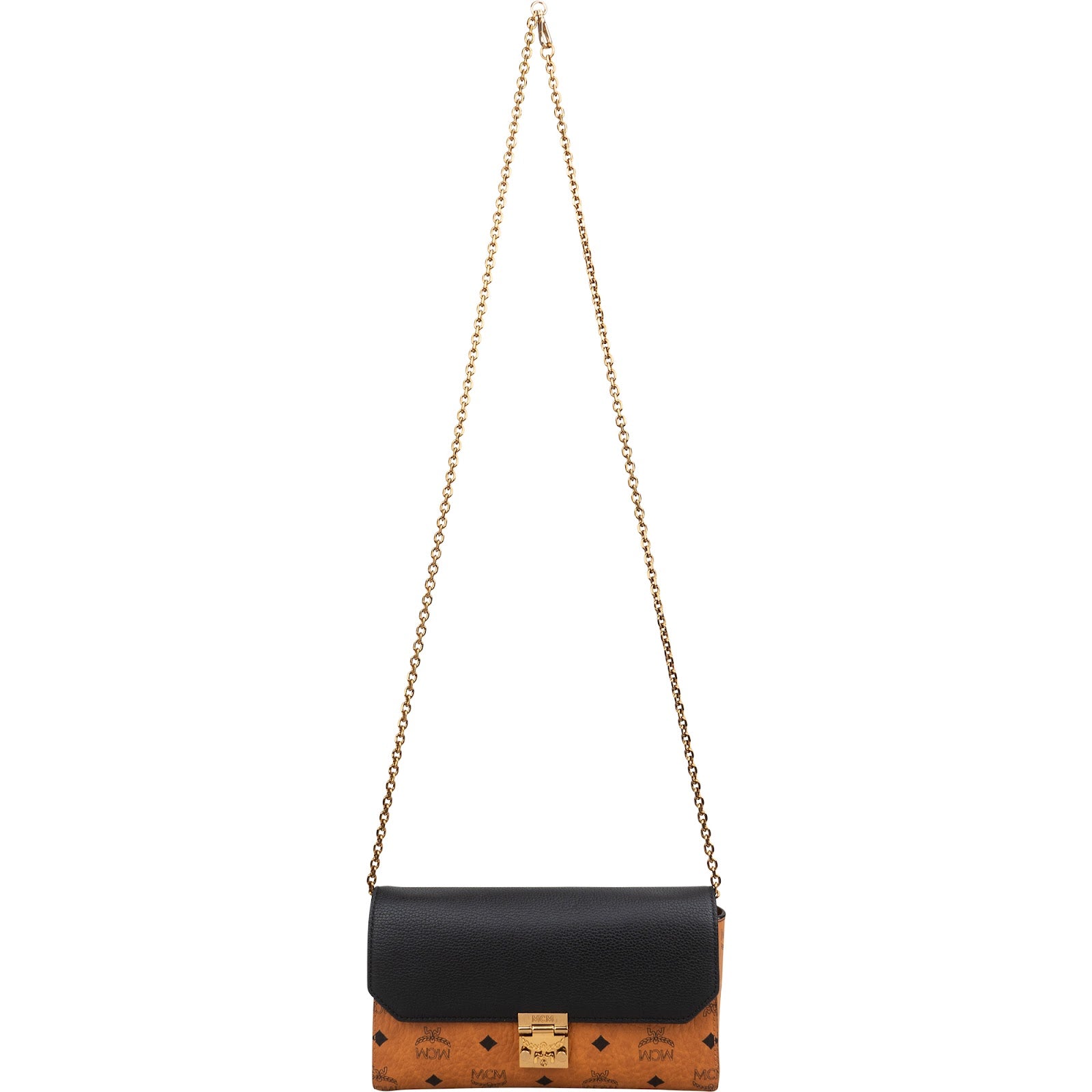 MCM Monogram Visetos Leather Patricia Wallet on Chain Crossbody Bag