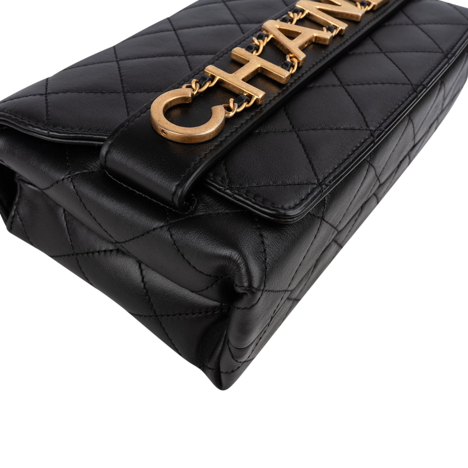Chanel - Spellout Letters Single Flap Crossbody Bag
