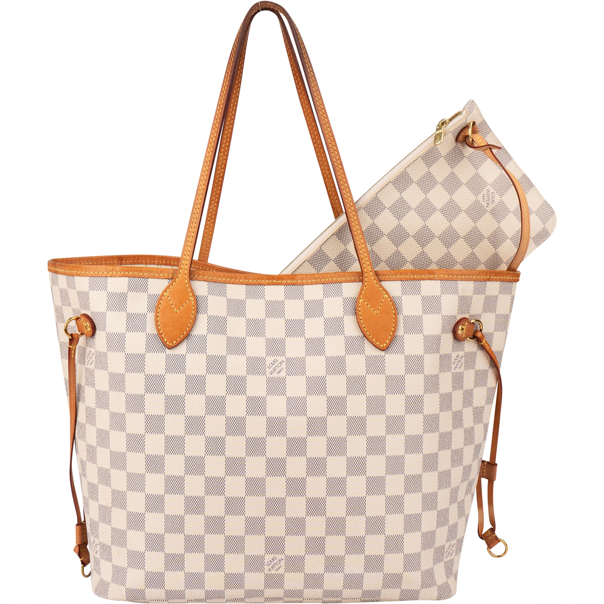 Louis Vuitton Damier Azur Monogram Neverfull MM Shopper