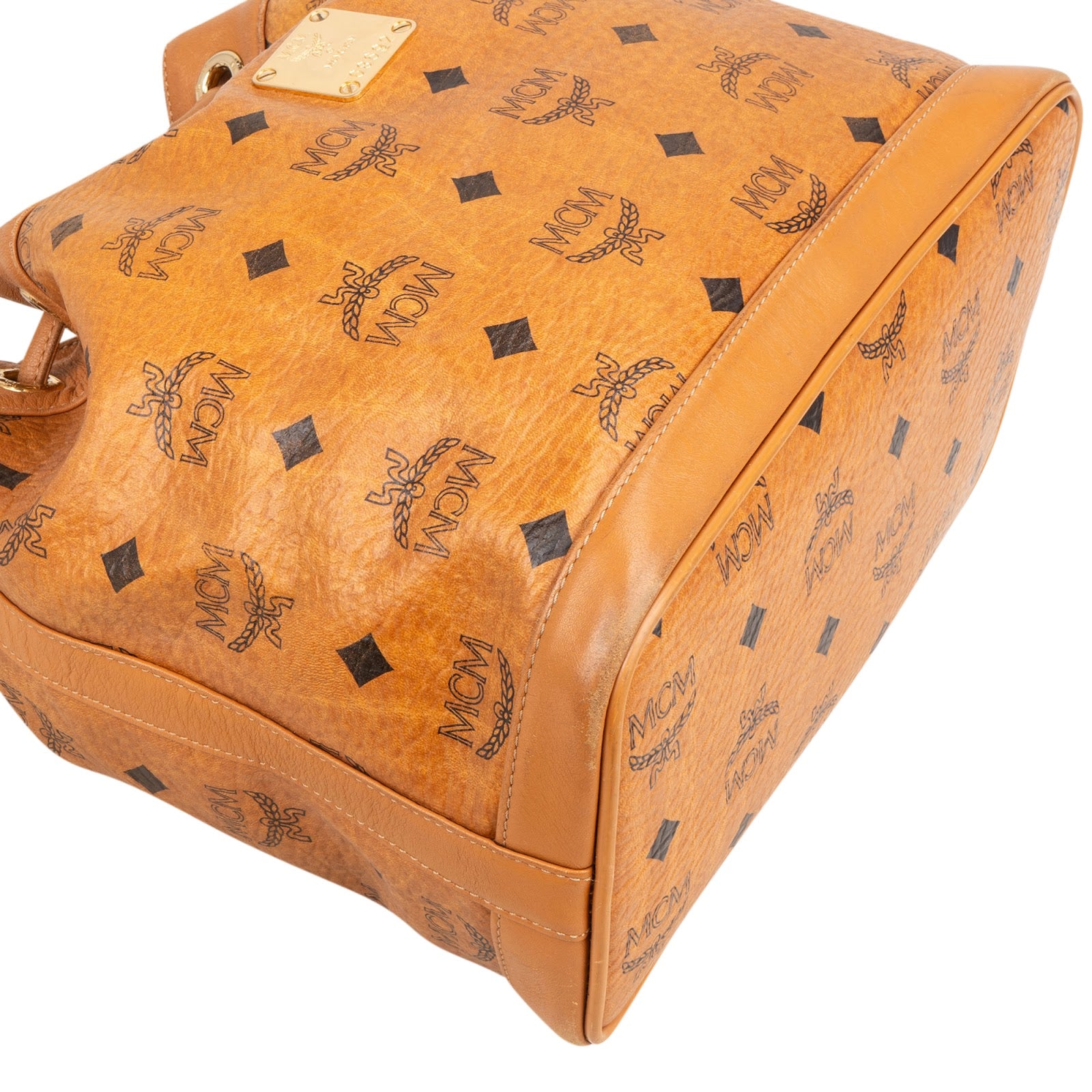 Sac à bandoulière type « bucket » MCM à cordon de serrage, motif Monogram Visetos