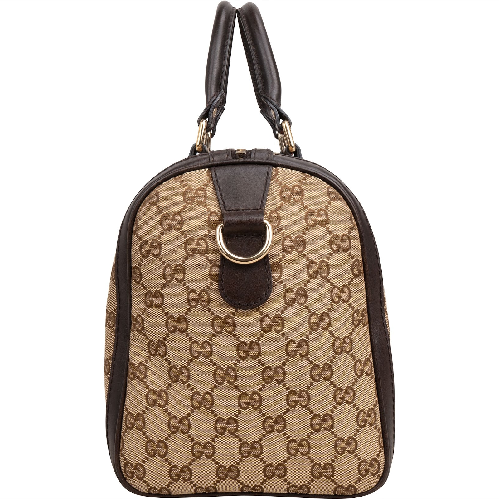 Gucci Monogram GG Canvas  Web Boston Bag