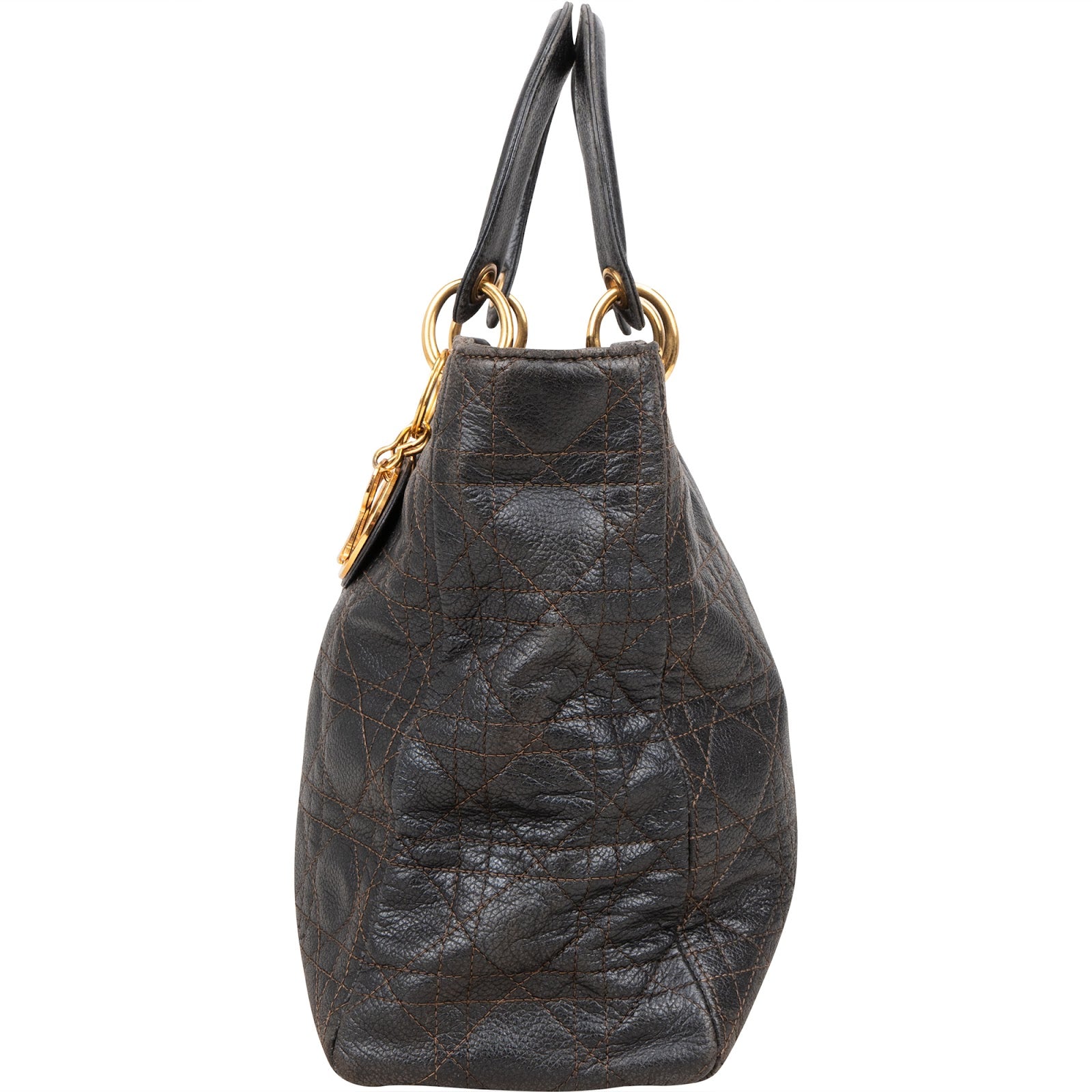 Christian Dior Quilted Caviar Leather Lady Dior Handbag
