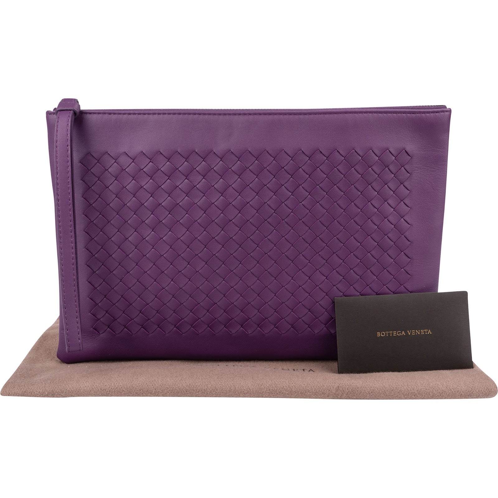 Bottega Veneta Purple Intrecciato Leather Clutch