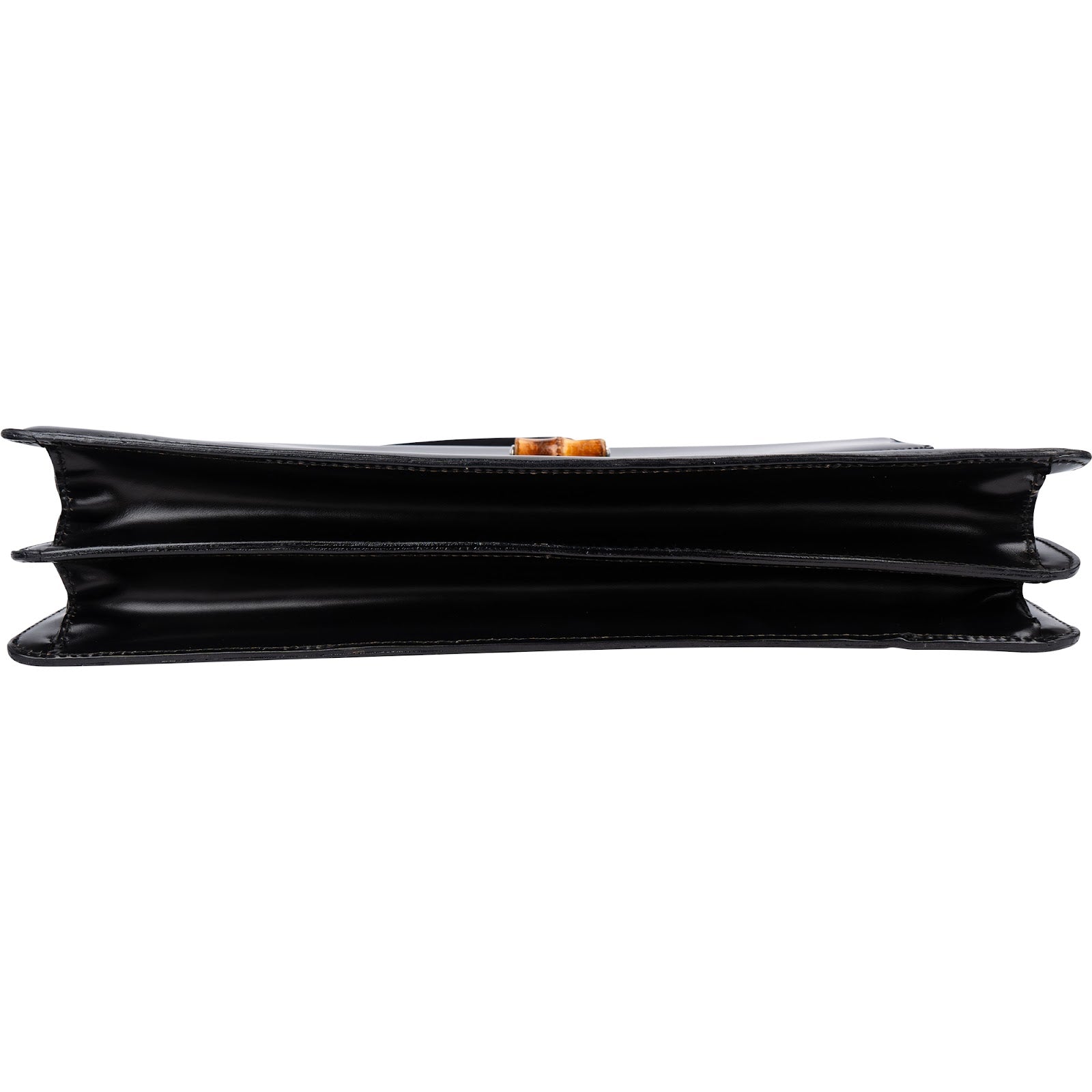 Gucci Black Leather Bamboo Aktentasche