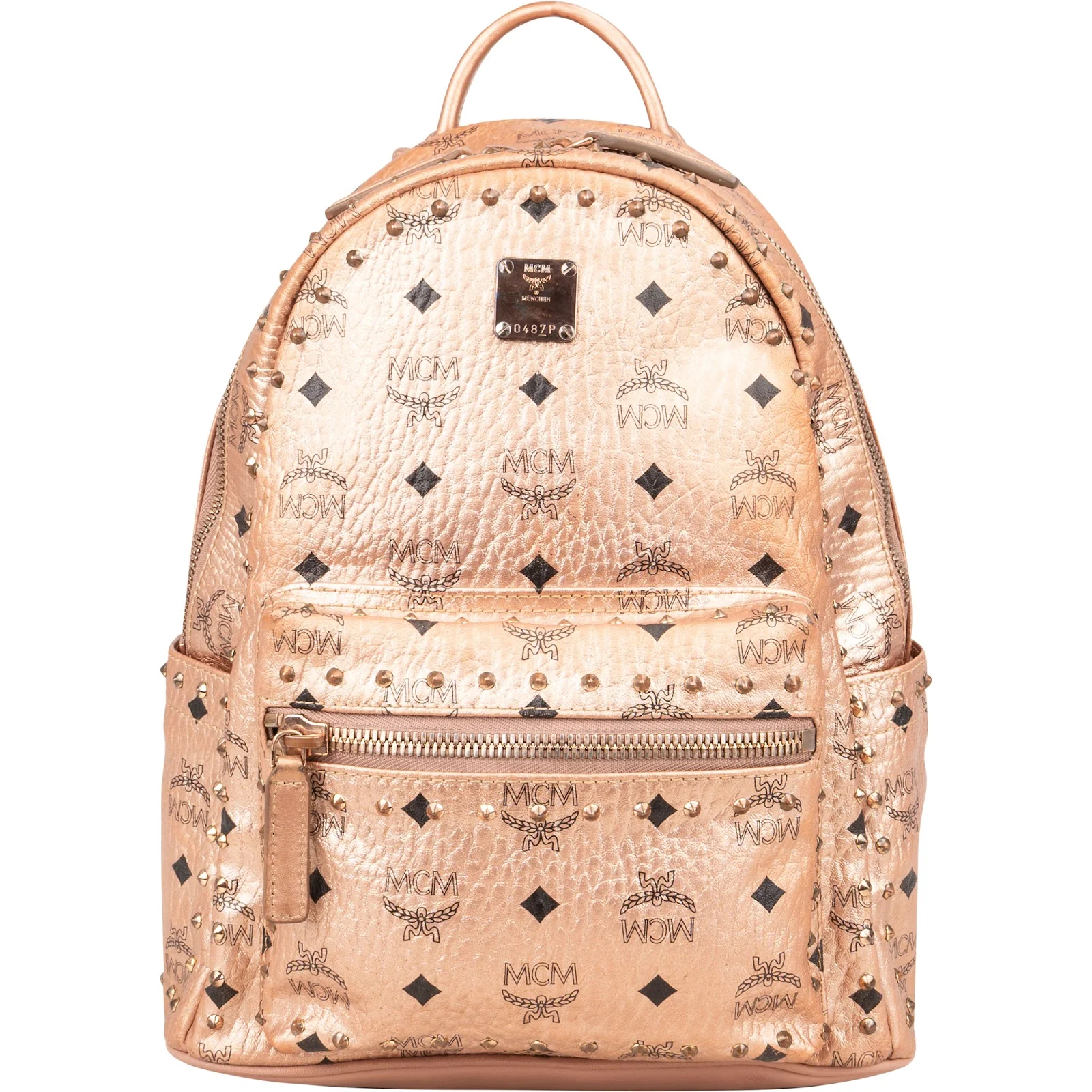MCM Visetos Monogram Metallic Stark Studded Backpack