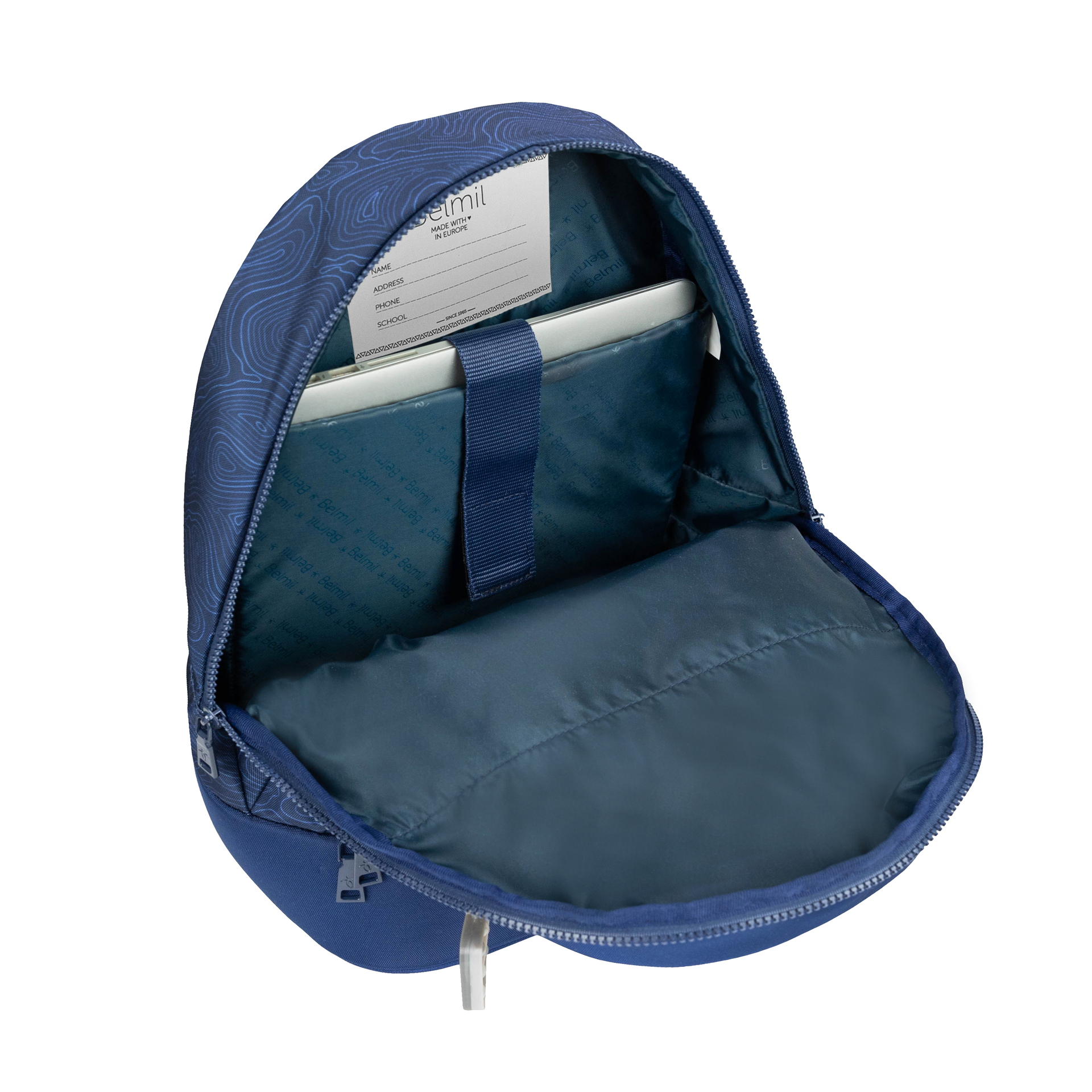 2-IN-1 Schultasche & Gürteltasche 2-teilig - Topographic