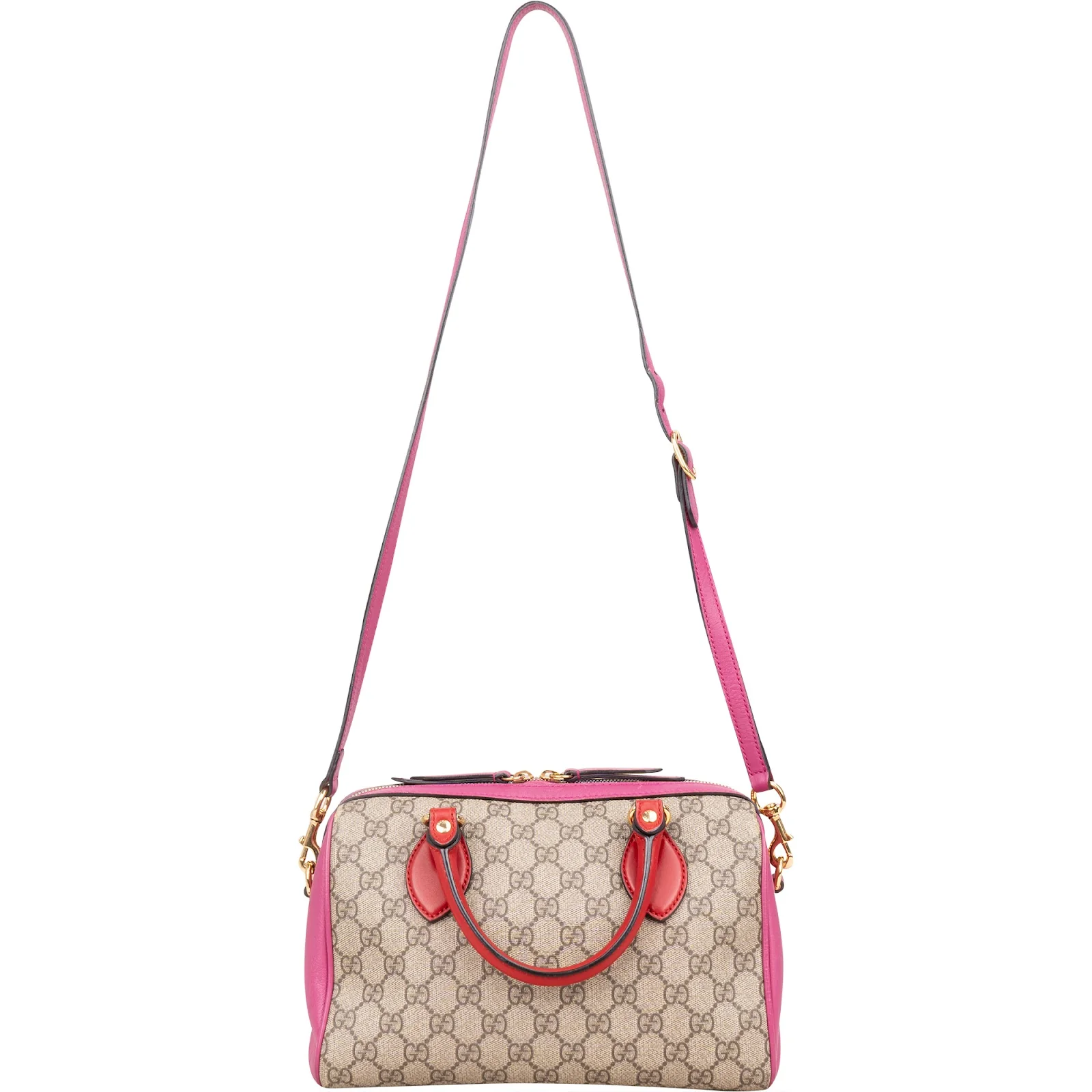 Gucci Monogram GG Supreme Bicolor Boston Handbag
