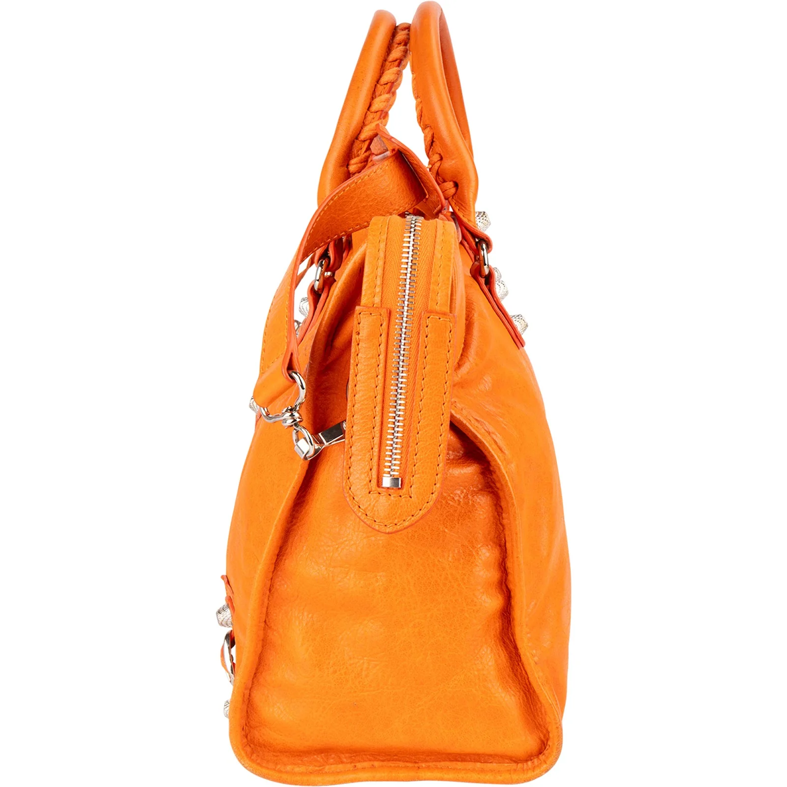 Balenciaga Orange Leather City Handbag