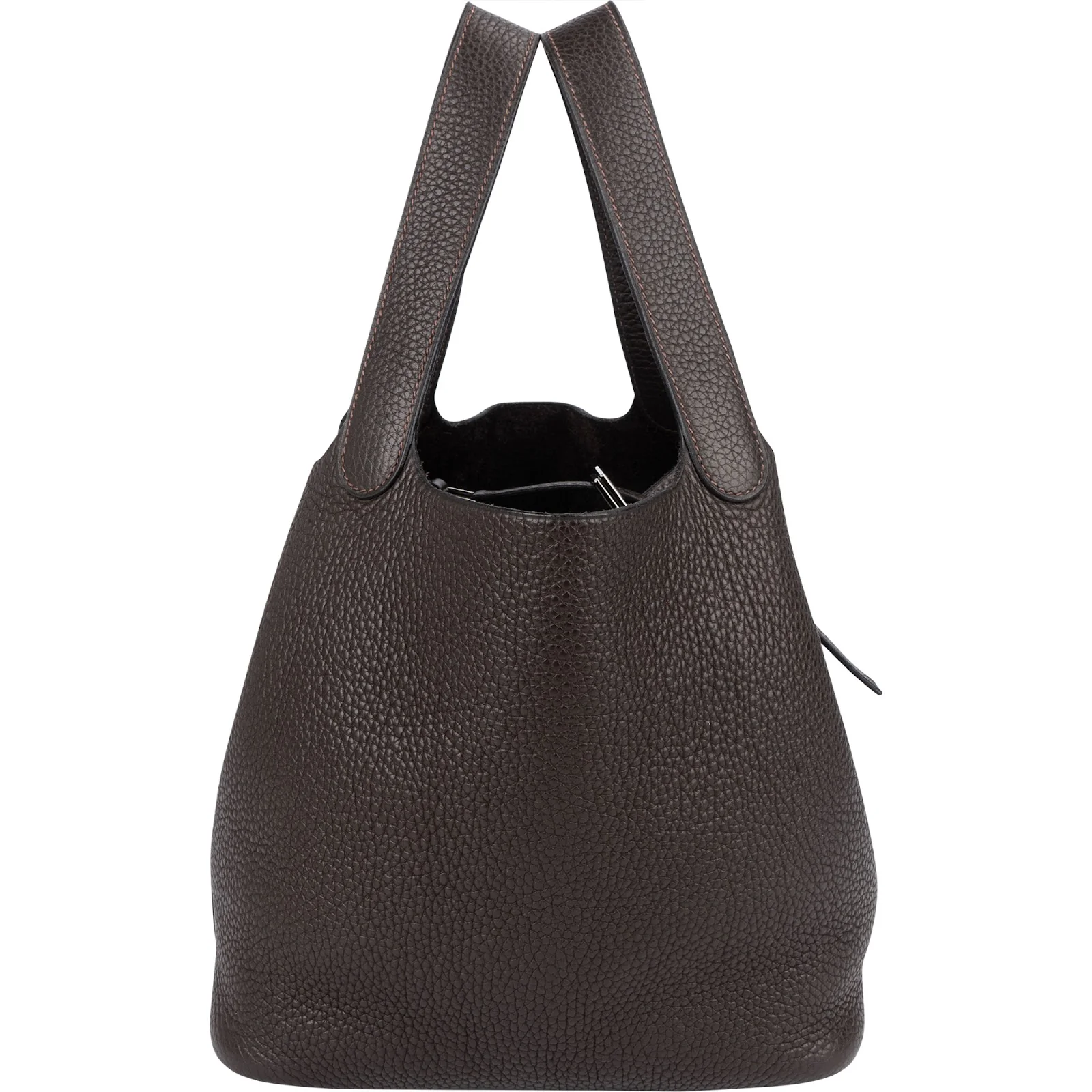 Hermès Brun Clemence Picotin Lock 22 (MM) Handbag