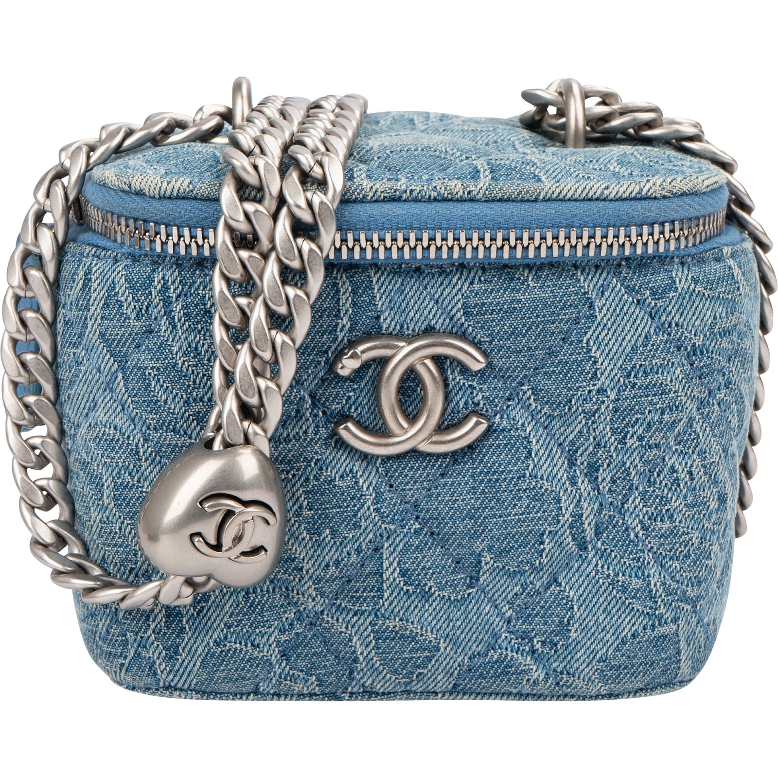 Chanel - Quilted Denim Mini-toilettas met schouderriem