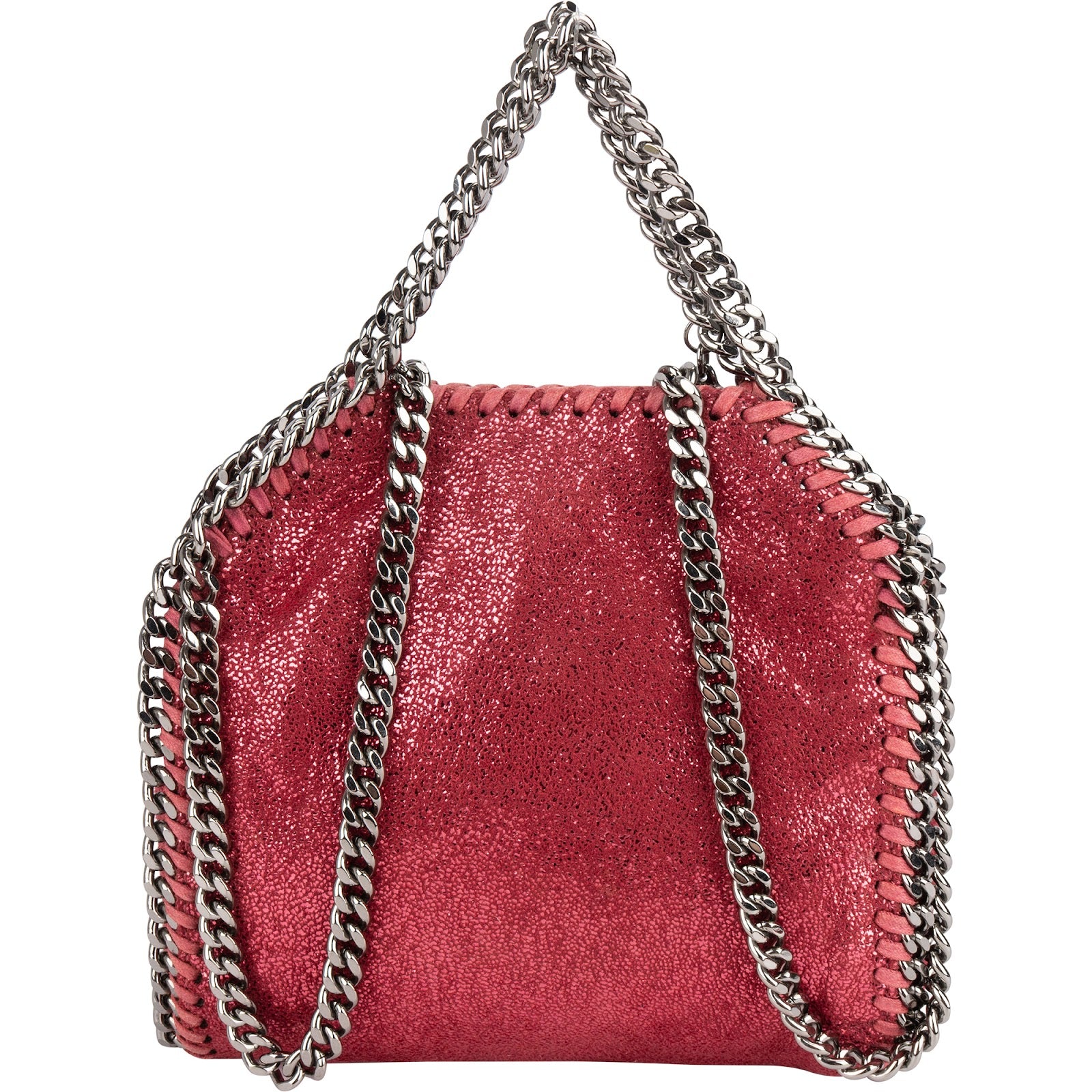 Stella McCartney Metallic Shaggy Mini Falabella Fold Over Tote Crossbody Handbag