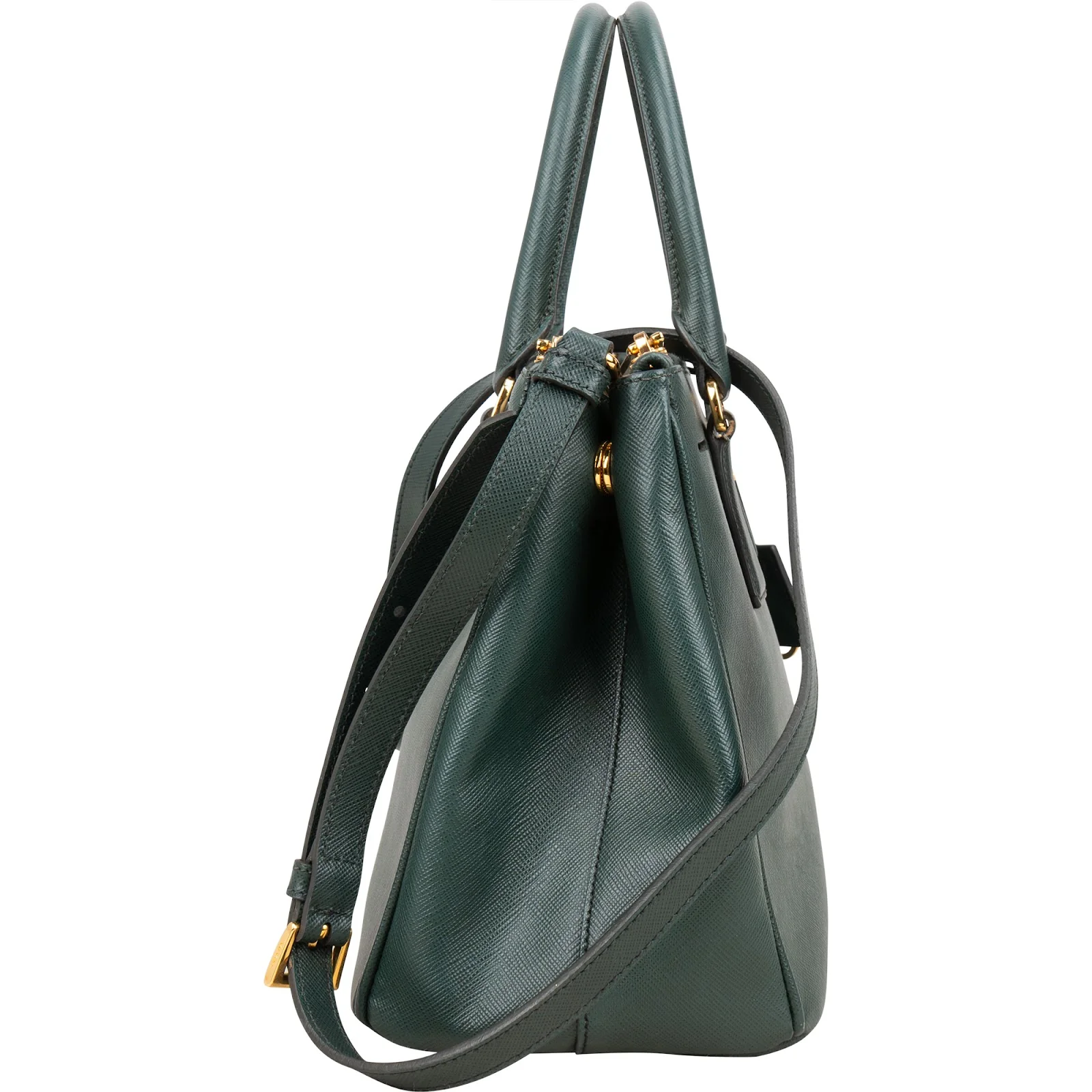 Prada Green Saffiano Leather Galleria Handbag