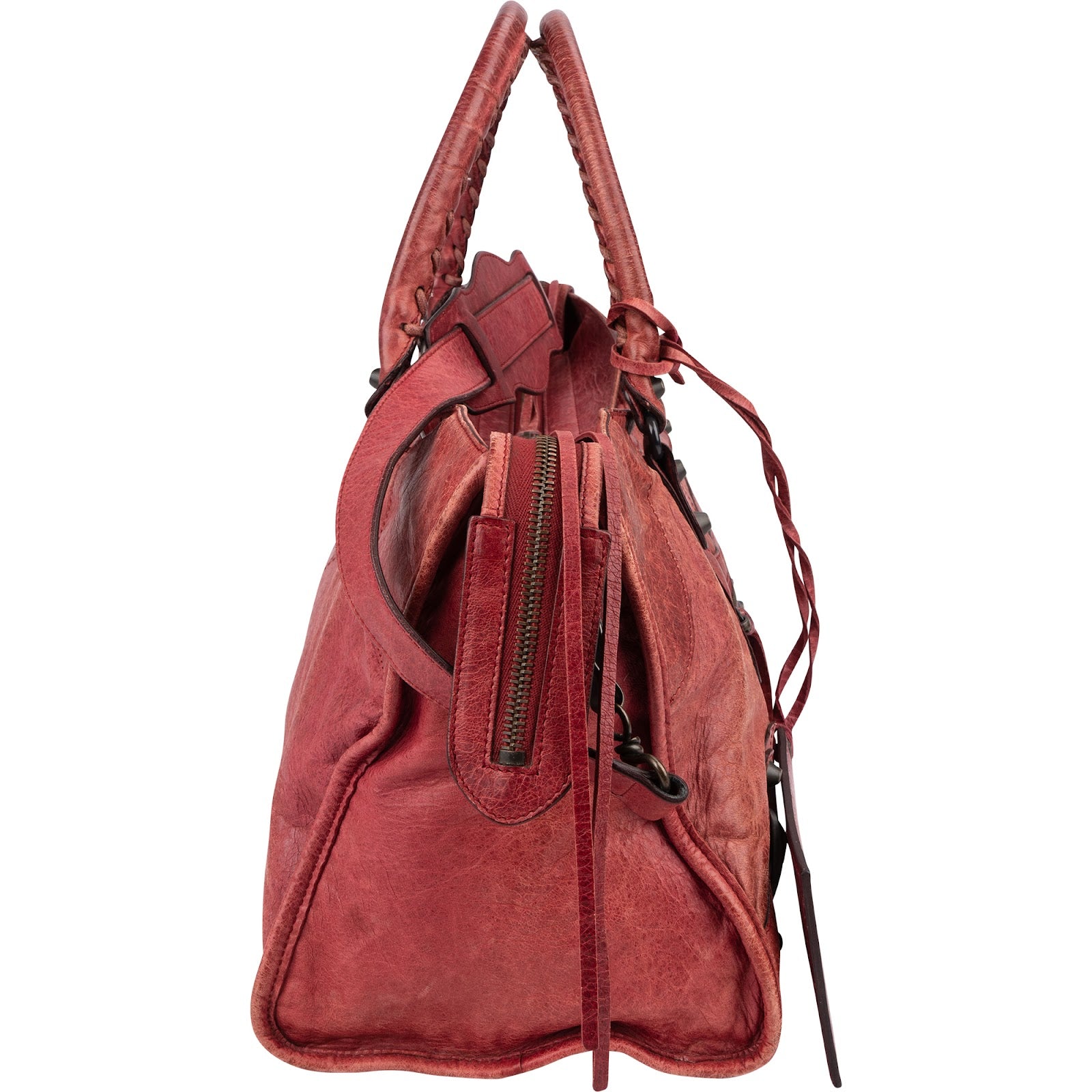 Balenciaga Red Leather Classic City Handbag