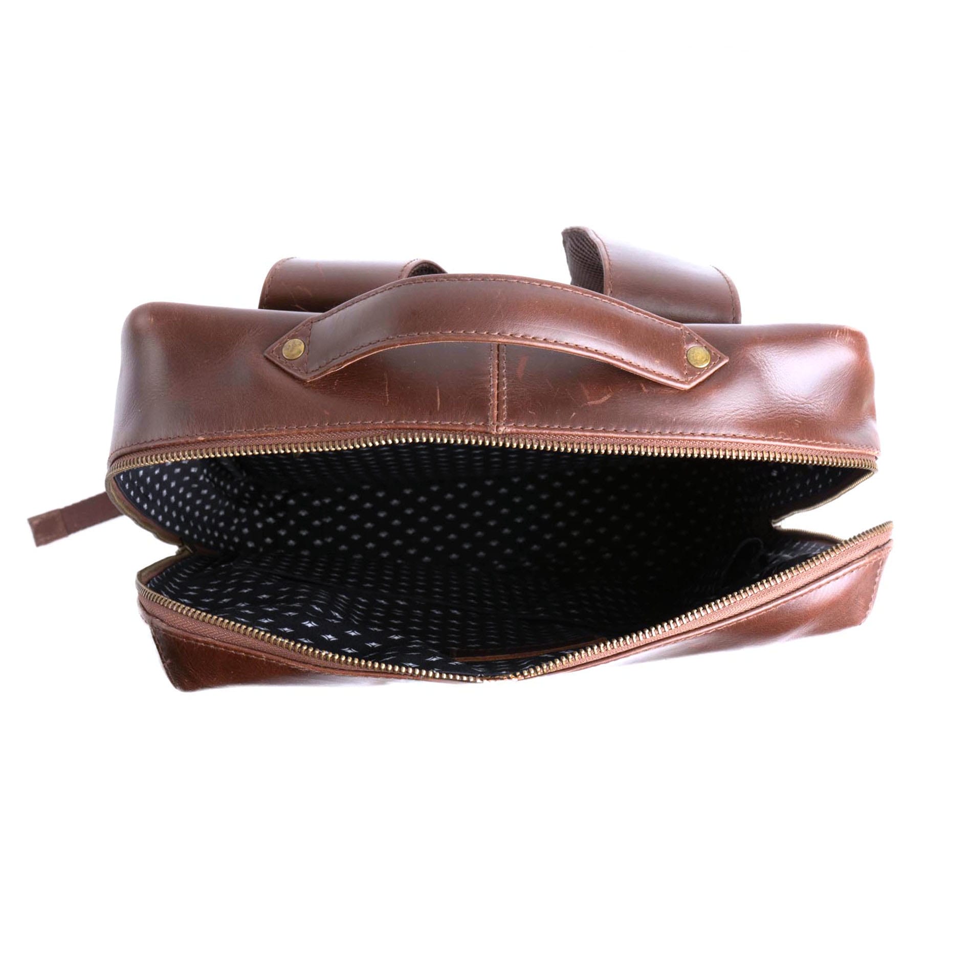 Lederrucksack Mik - BROWN/Dots