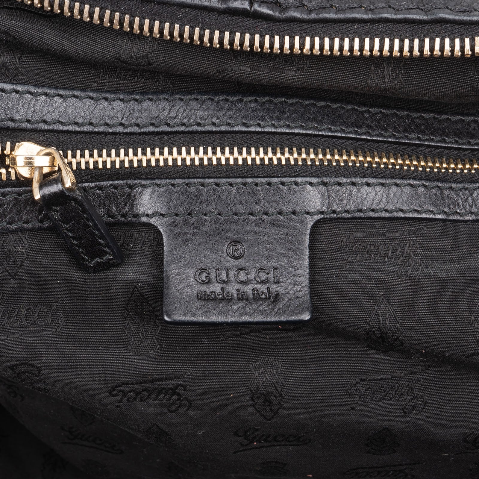 Gucci Black Leather Indy Bamboo Shoulder Bag