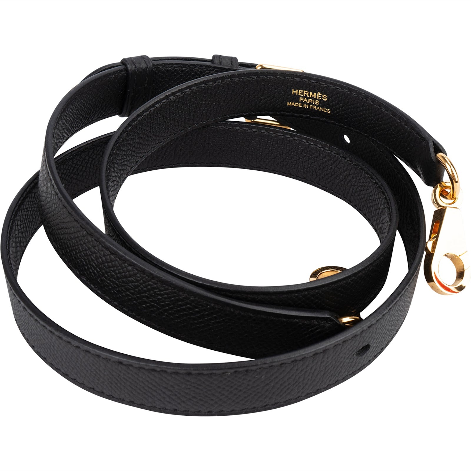 Hermès Veau Epsom Noir Leather 89 Bandouliere Strap