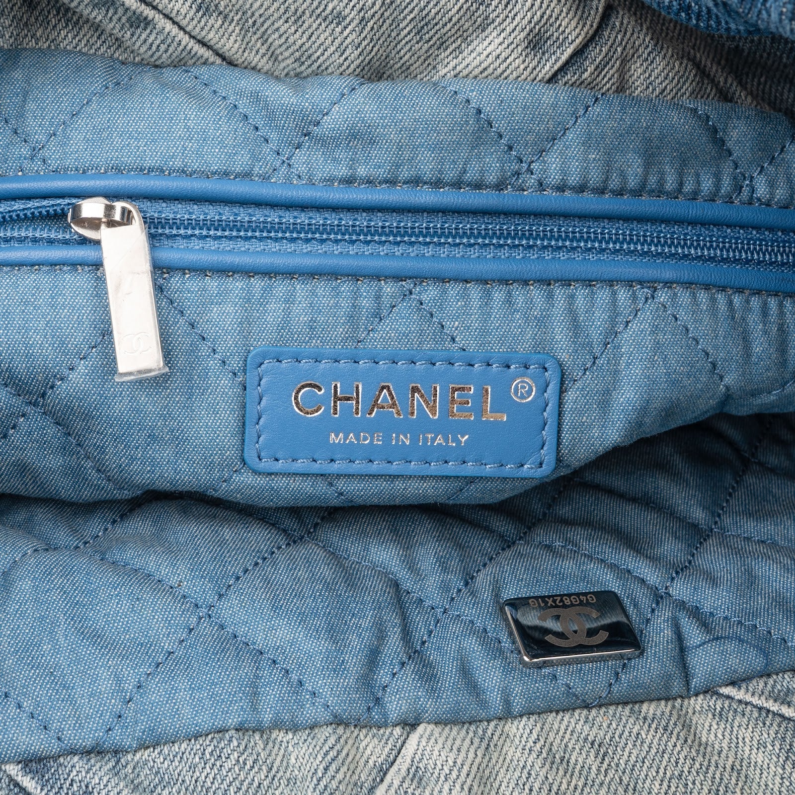 Chanel 22 Quilted Denim Chanel  Tote Shoulder Bag